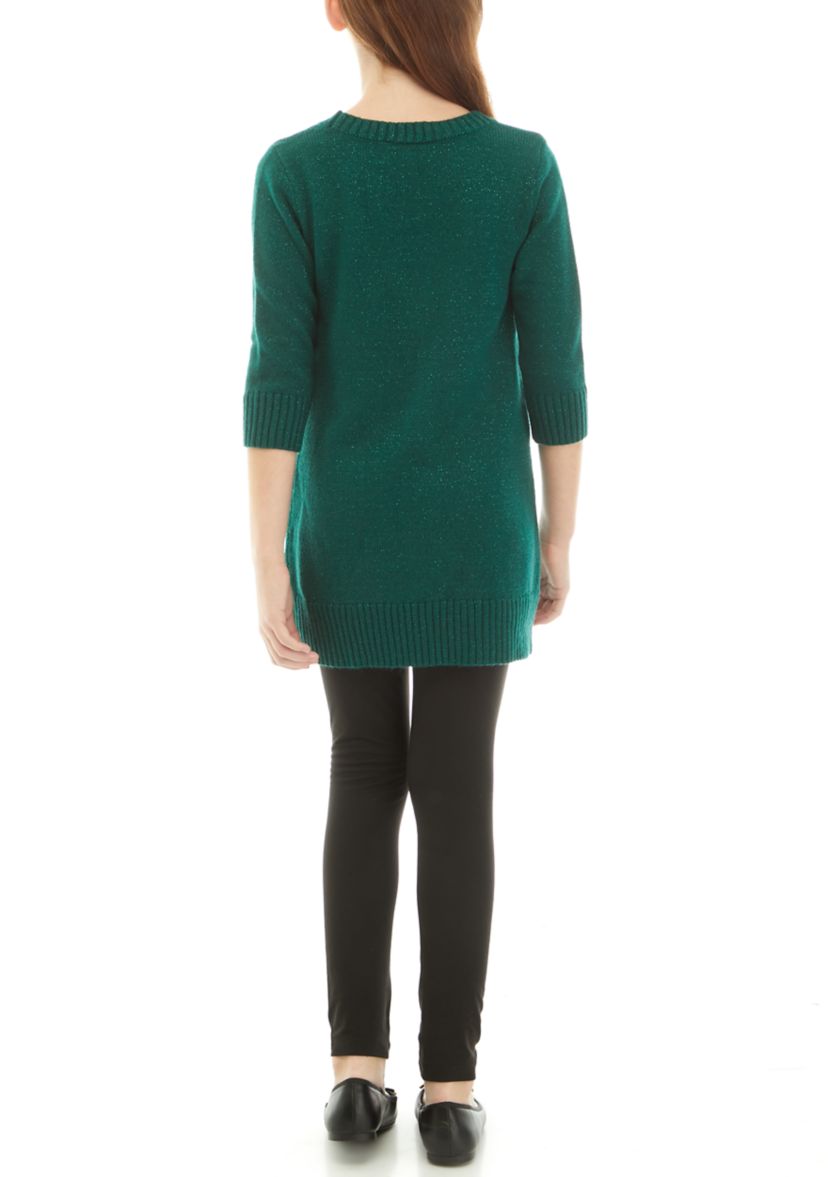 Girls 7-16 Cable Sweater Legging Set 