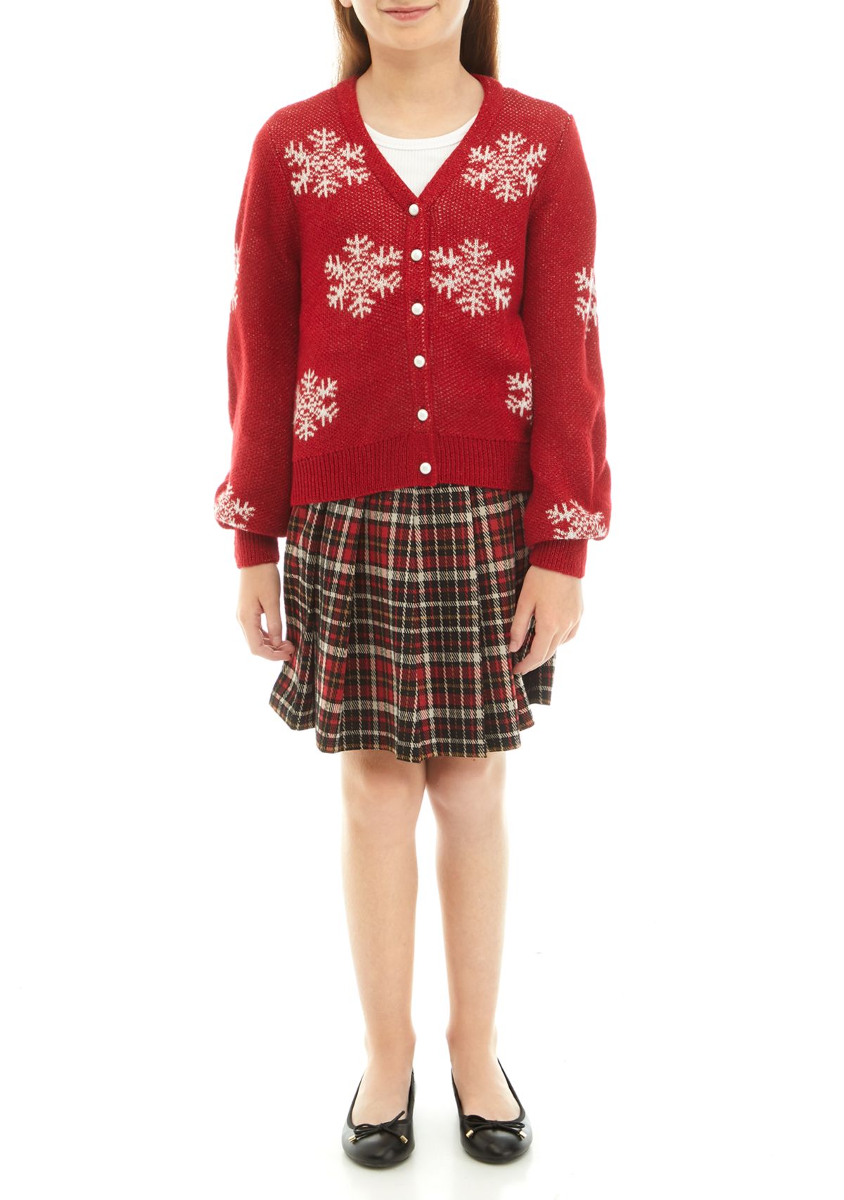 Girls 7-16 Snowflake Skirt Set