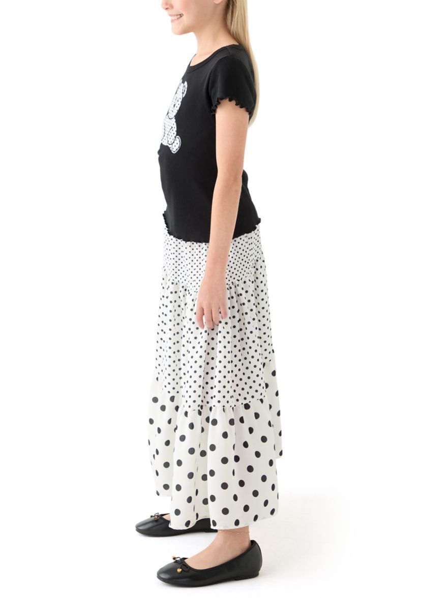 Girls 7-16 Teddy Dot Maxi Skirt Set