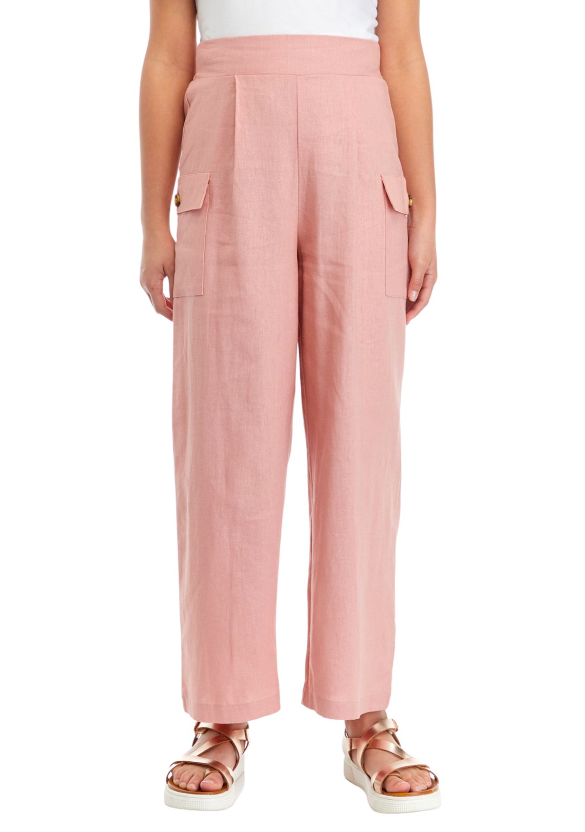 Girls 7-16 Solid Cargo Pants