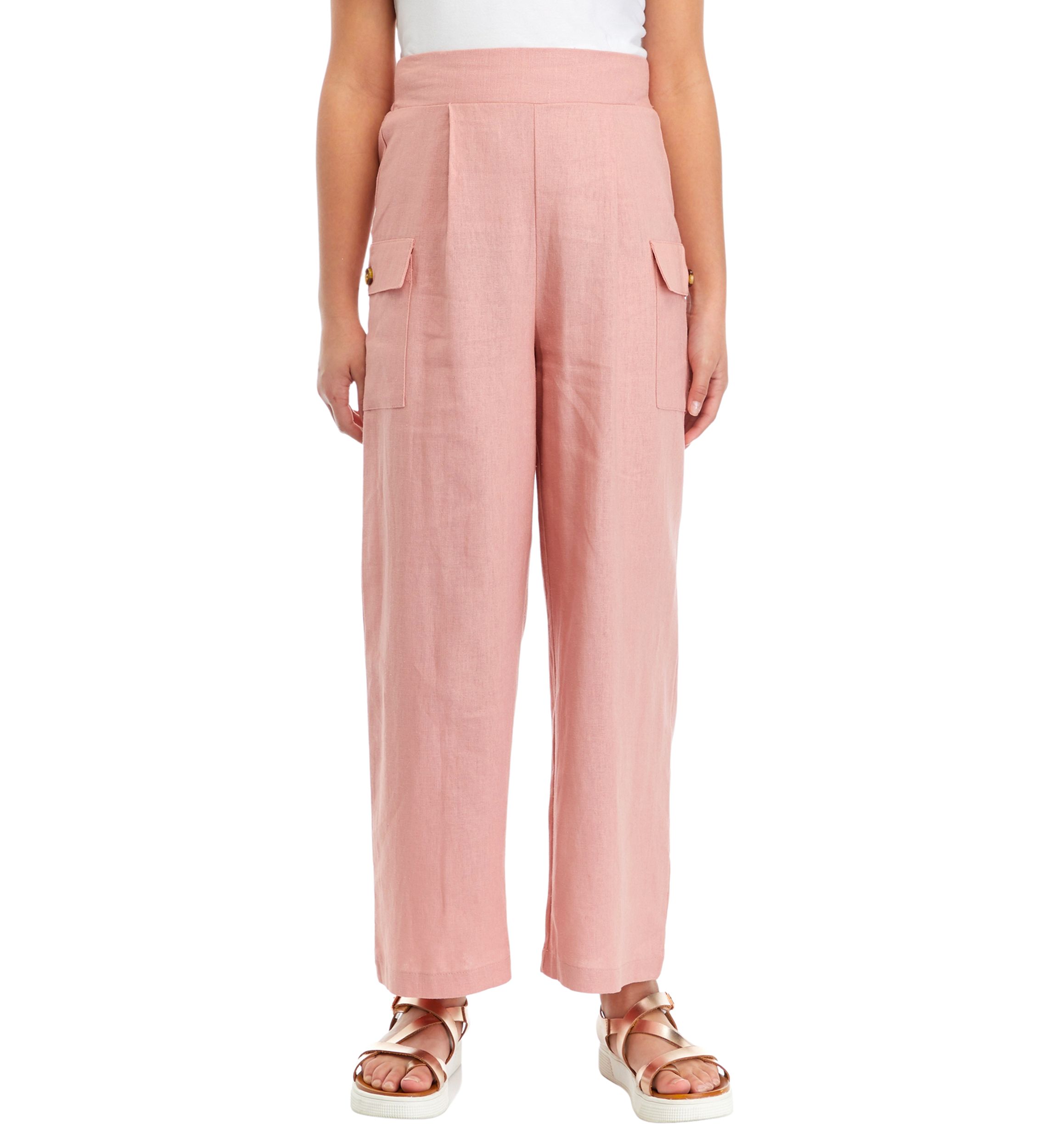 Girls 7-16 Solid Cargo Pants