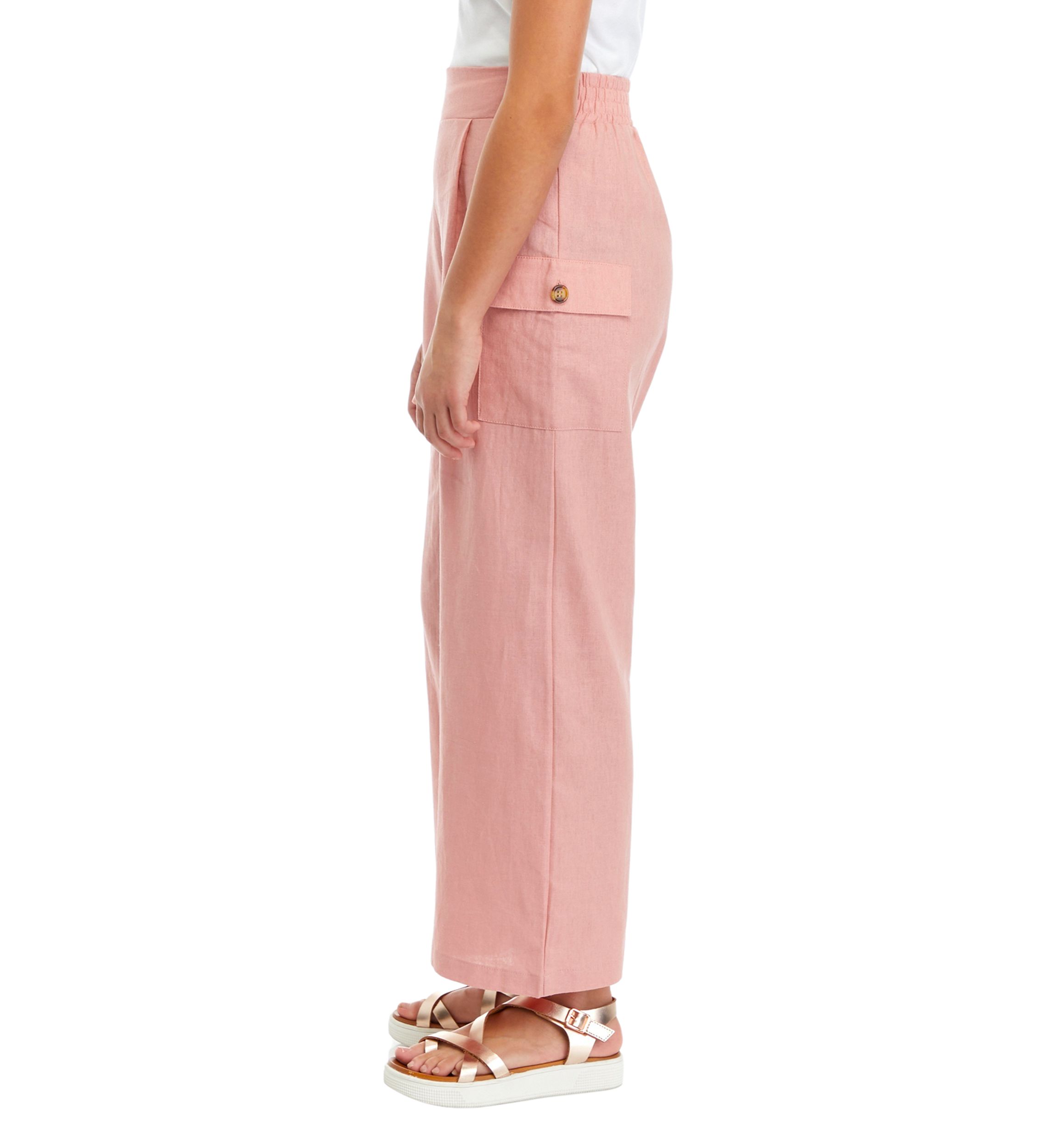 Girls 7-16 Solid Cargo Pants