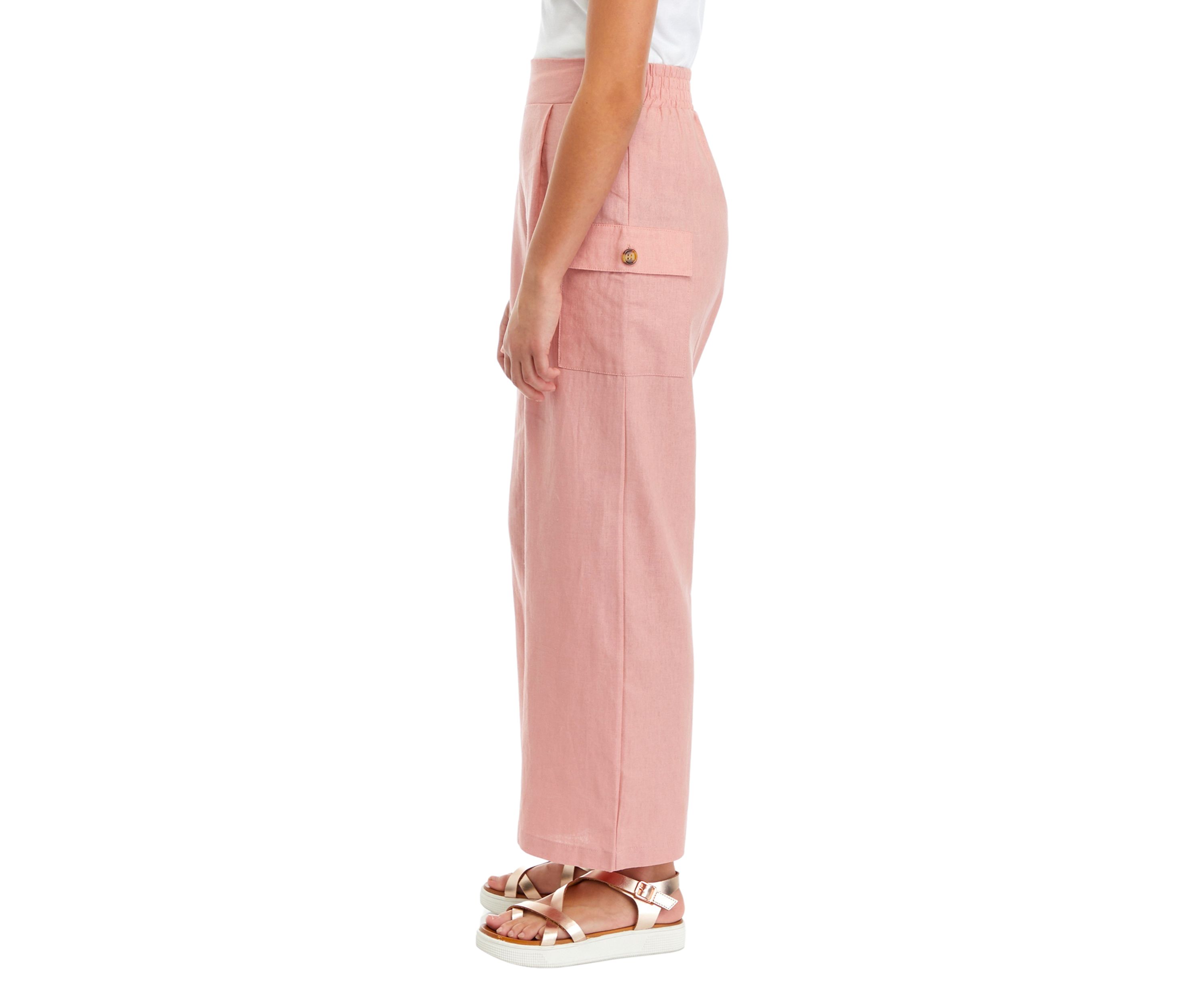 Girls 7-16 Solid Cargo Pants