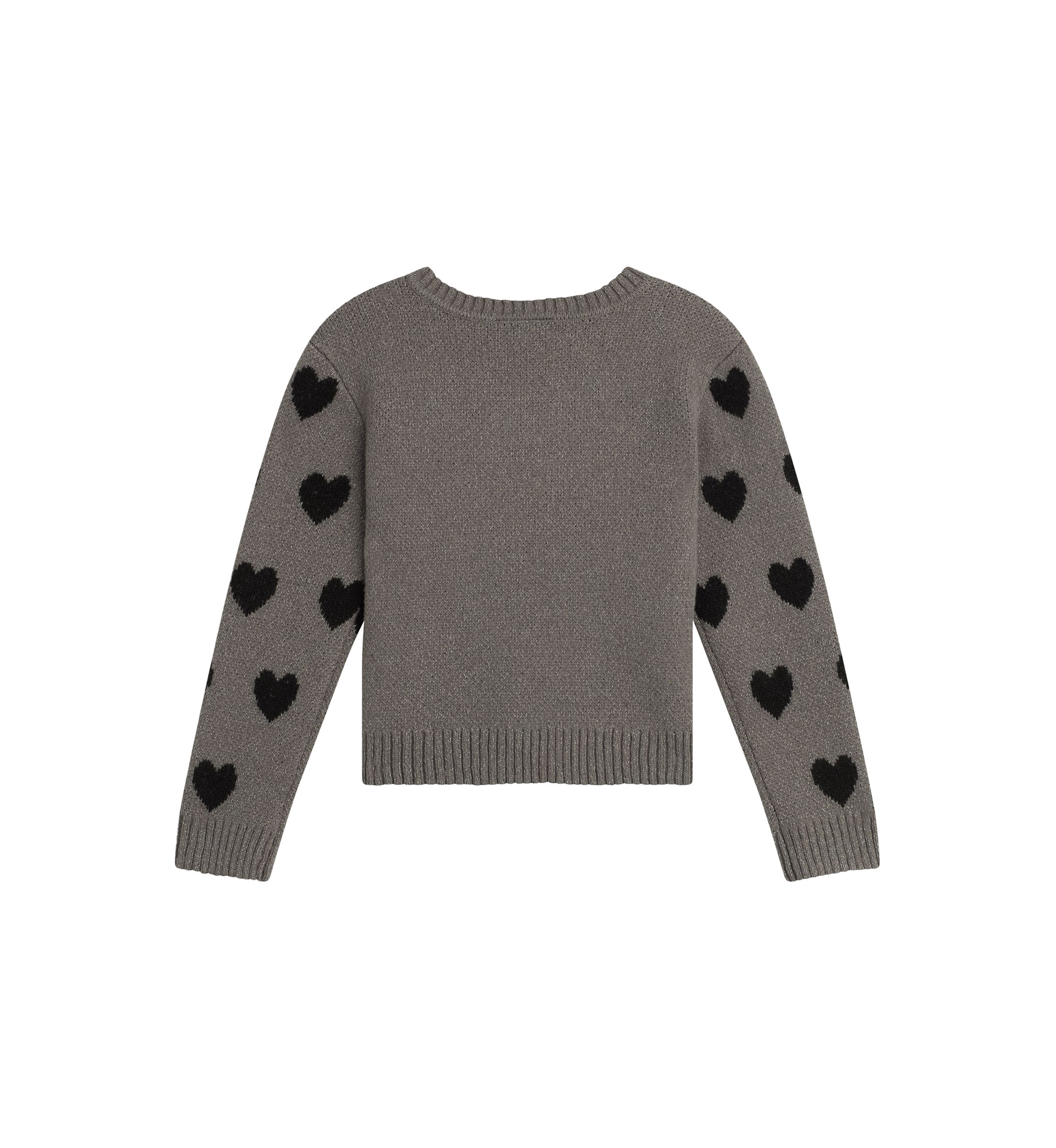 	  Girls 7-16 Long Sleeve Heart Sweater 