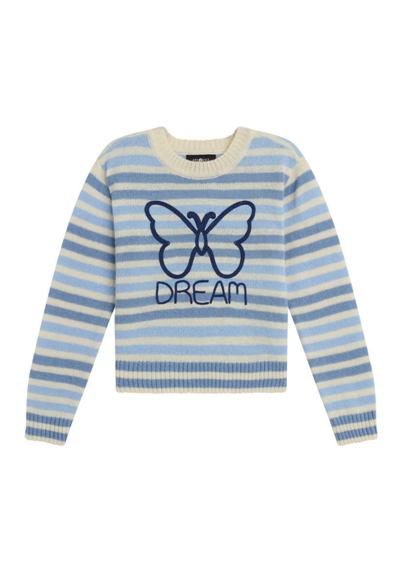 Girls 7-16 Long Sleeve Striped Sweater 