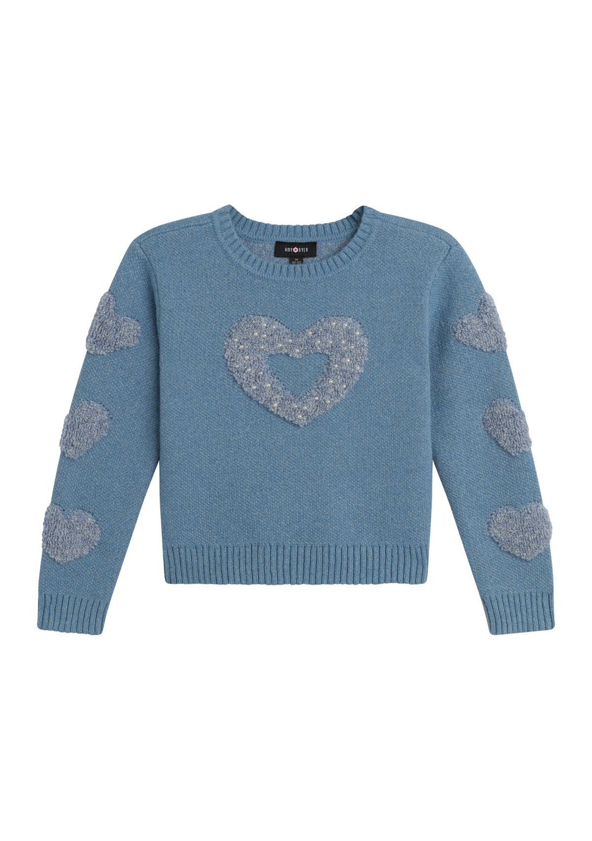 Girls 7-16 Pullover Heart Sweater