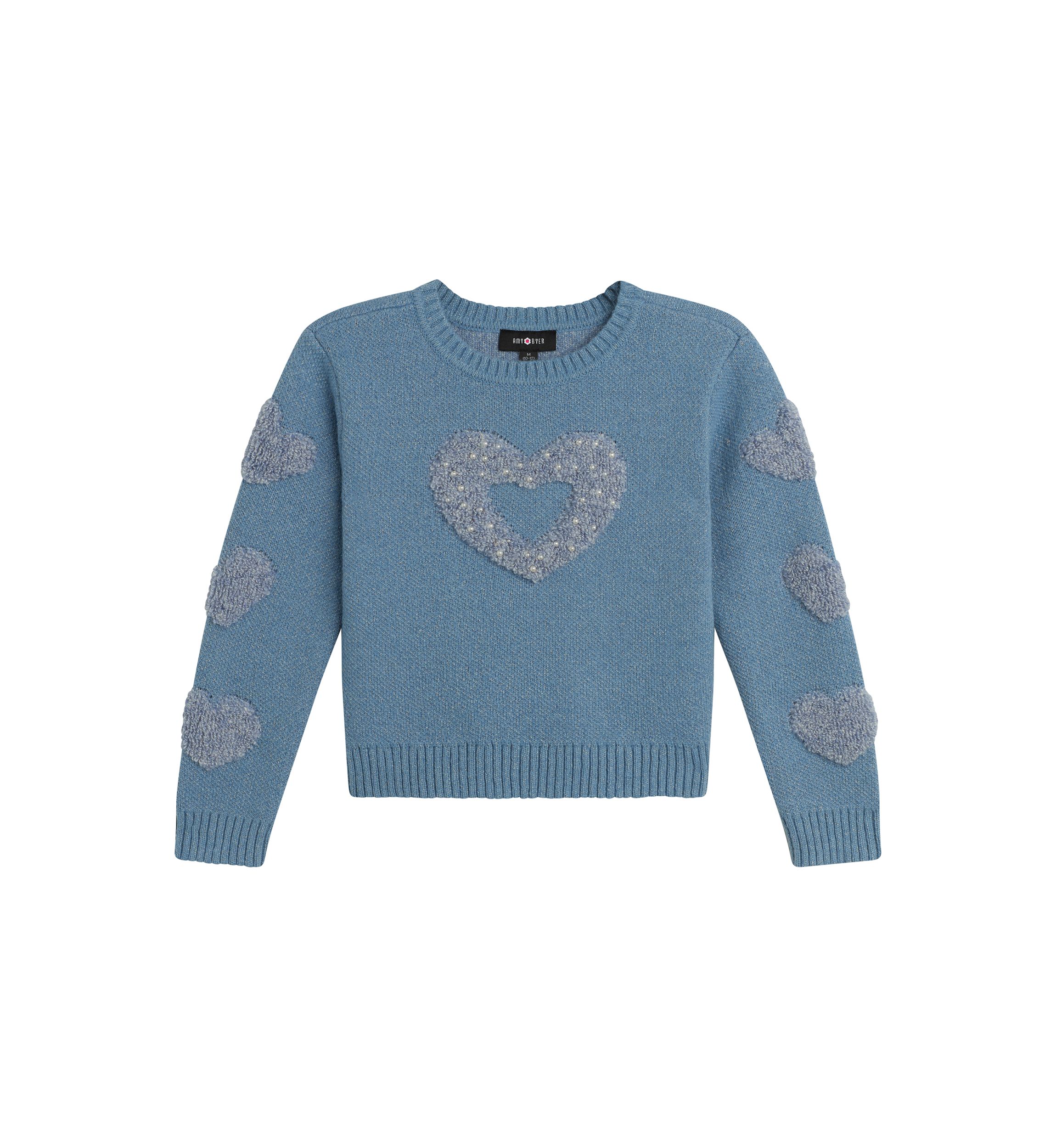 Girls 7-16 Pullover Heart Sweater