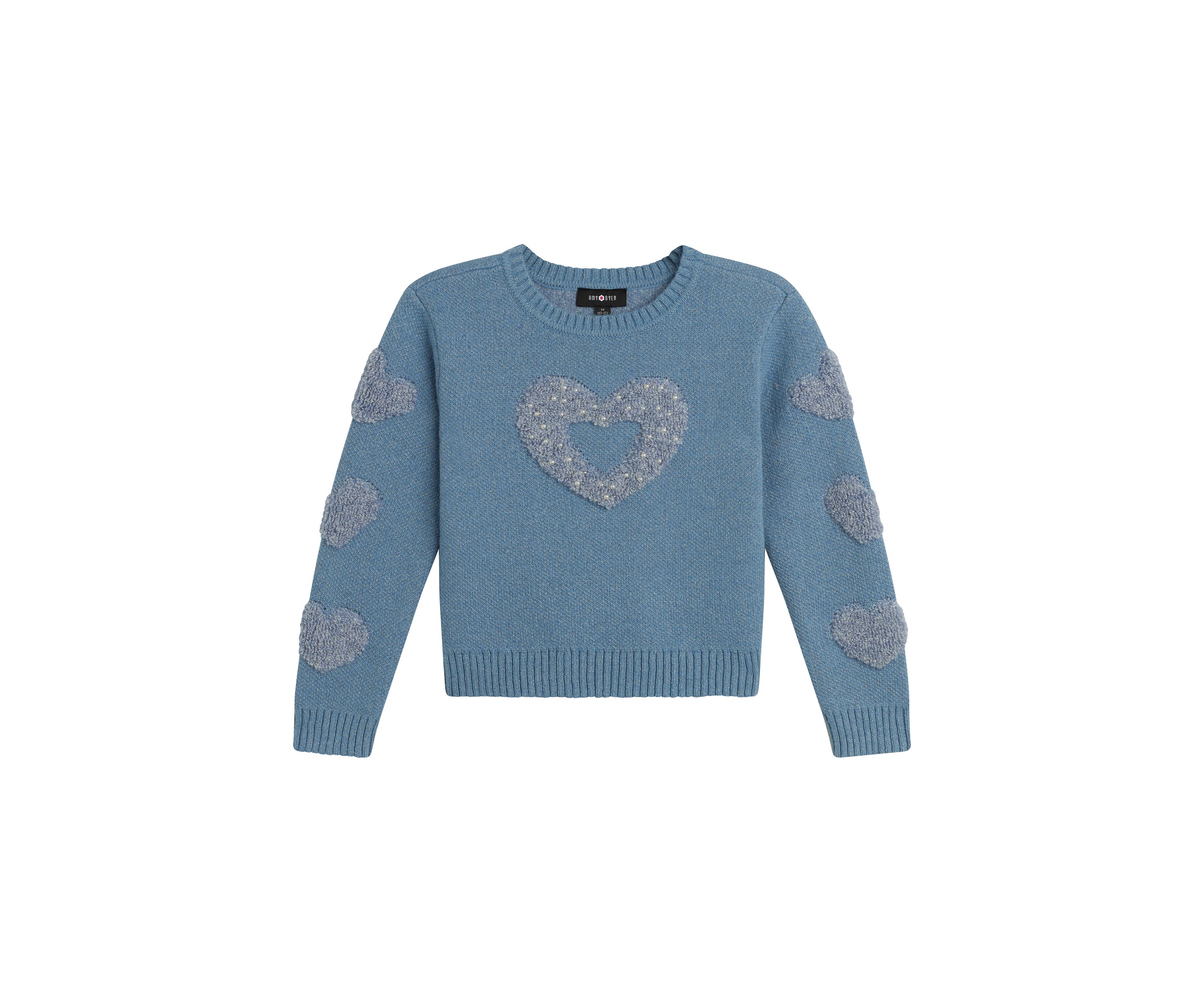 Girls 7-16 Pullover Heart Sweater
