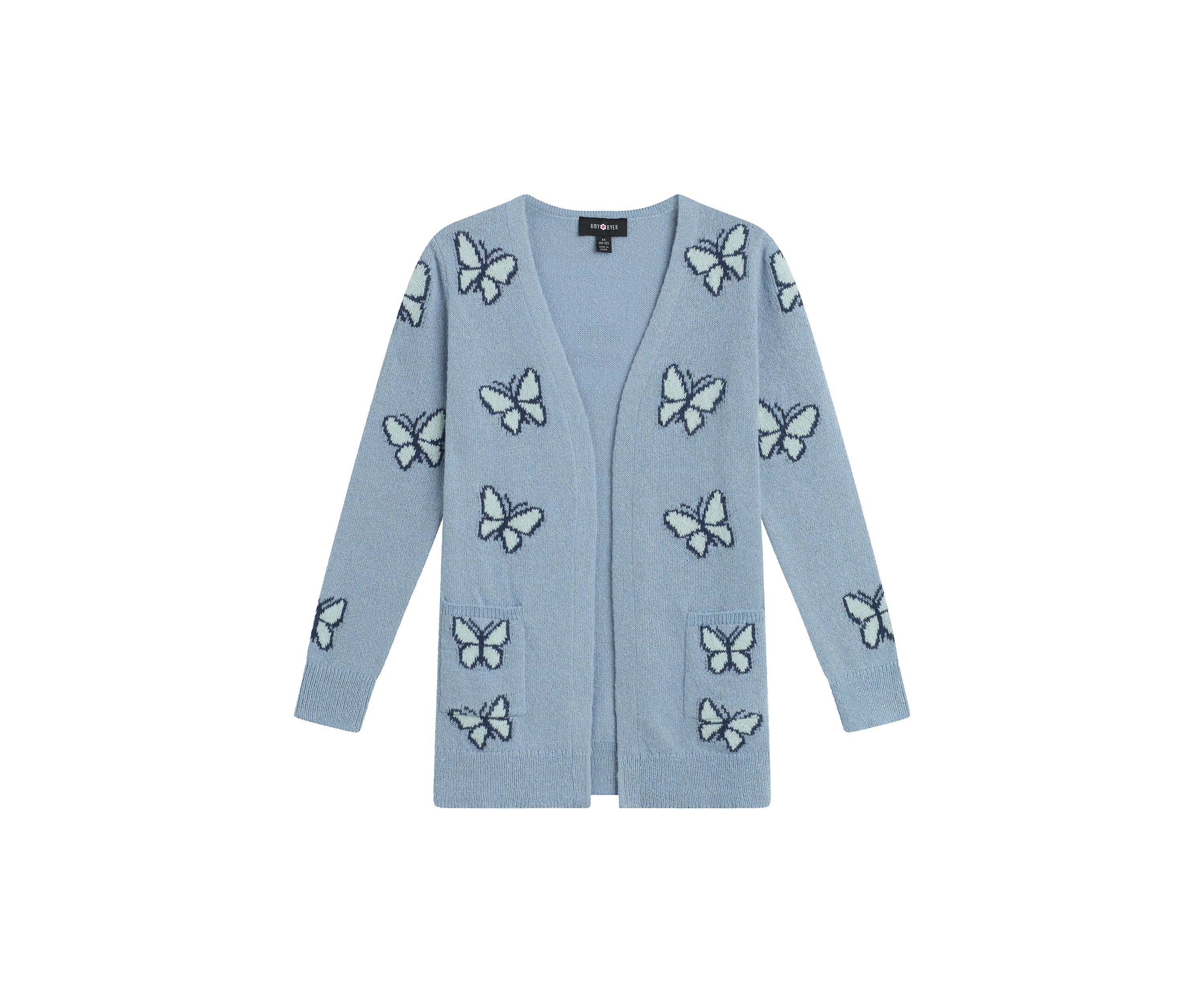 Girls 7-16 Butterflies Printed Cardigan