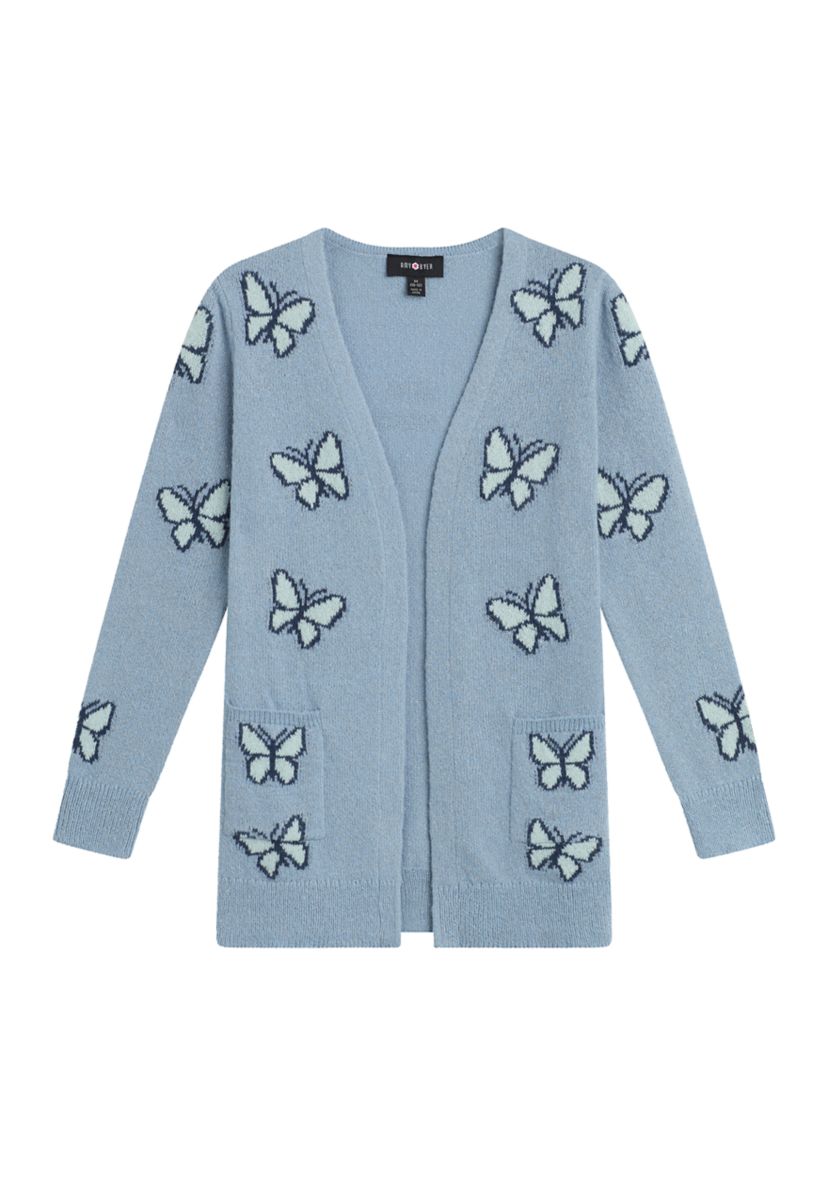 Girls 7-16 Butterflies Printed Cardigan