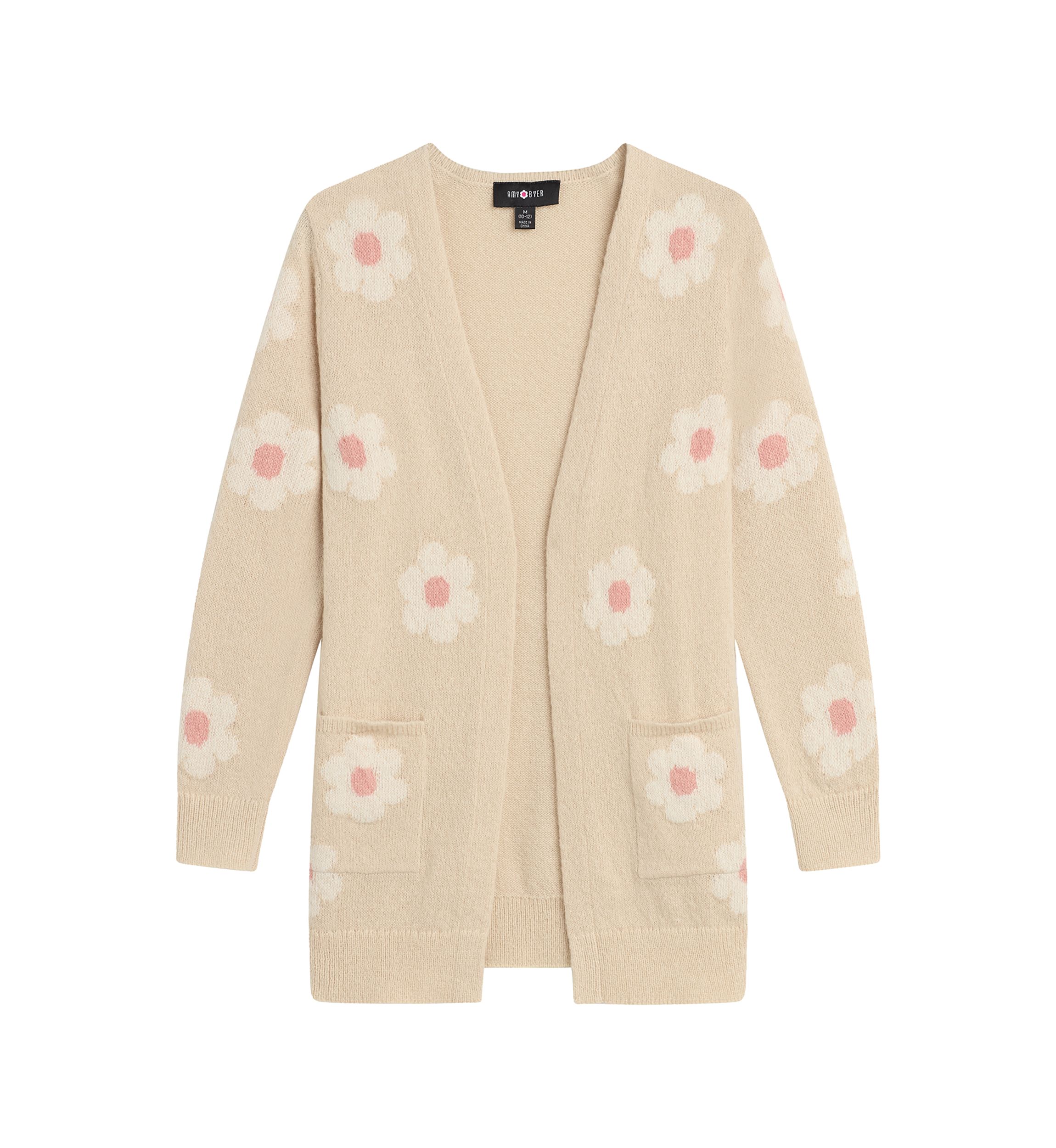 Girls 7-16 Daisies Printed Cardigan