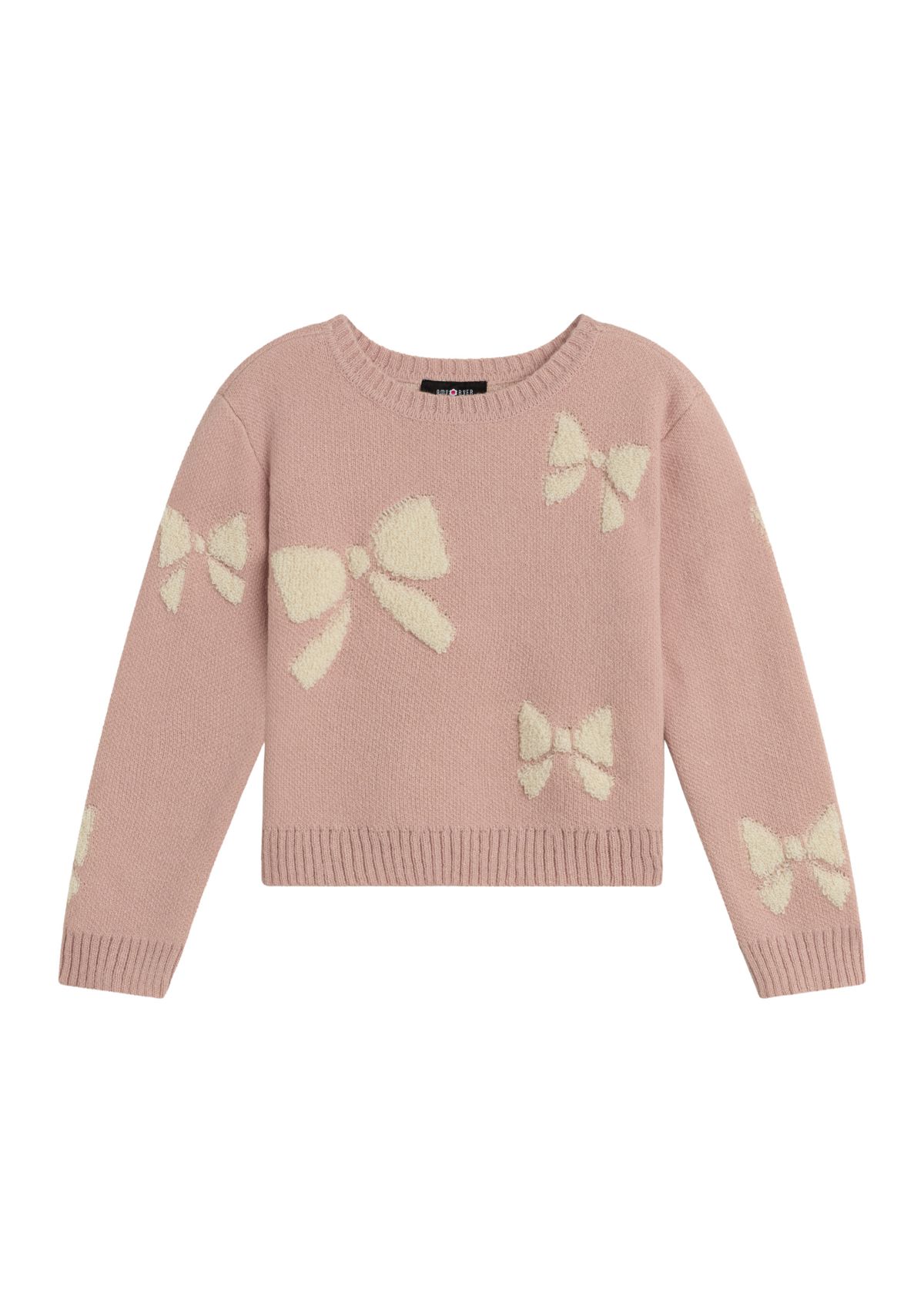 Girls 7-16 Long Sleeve Big Bow Sweater 