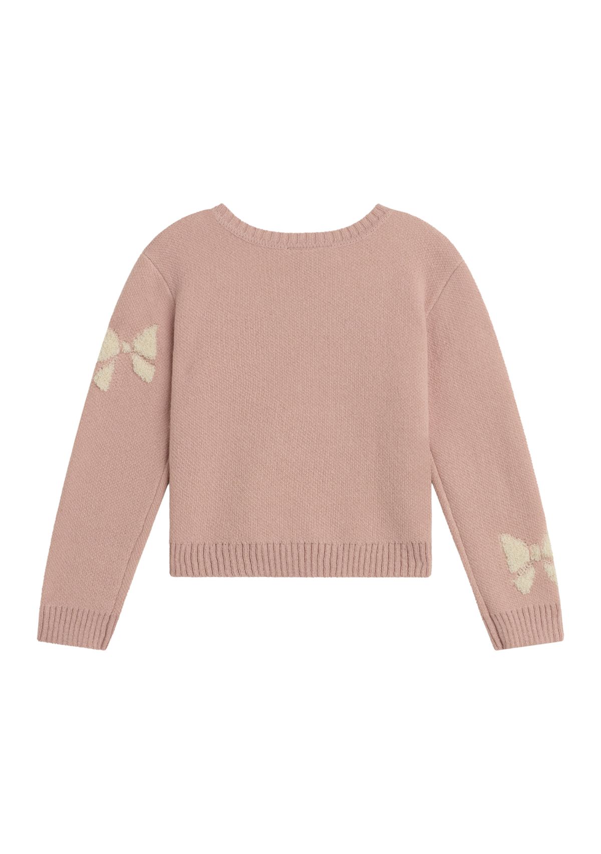 Girls 7-16 Long Sleeve Big Bow Sweater 