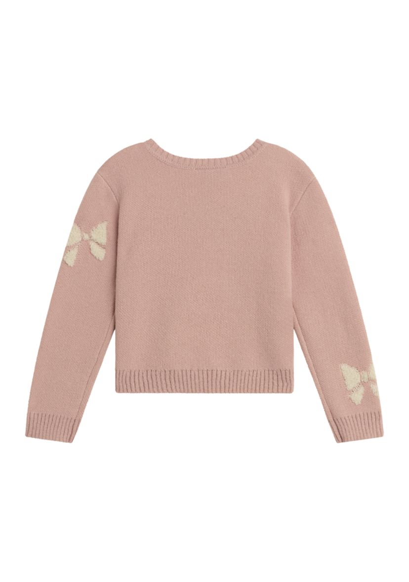 Girls 7-16 Long Sleeve Big Bow Sweater 