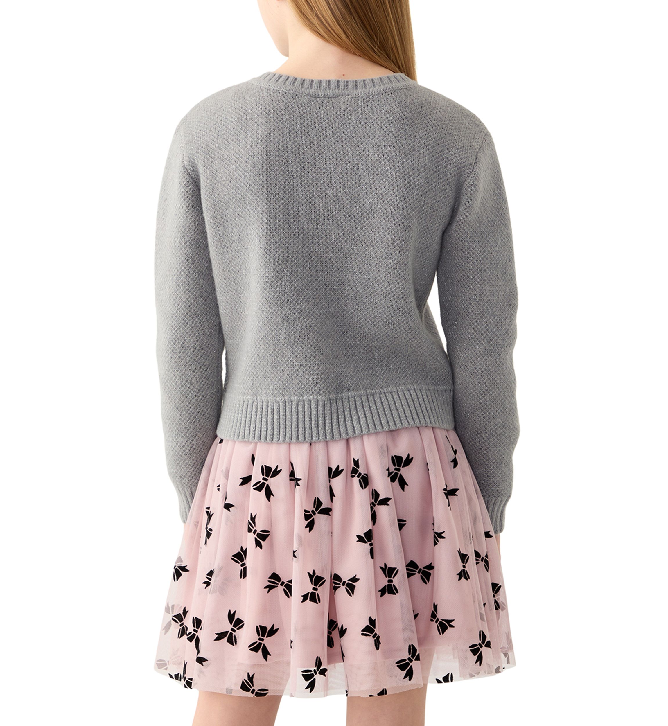 Girls 7-16 Bow Icon Sweater