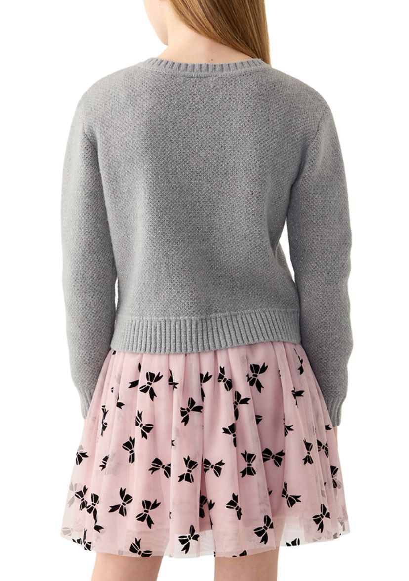 Girls 7-16 Bow Icon Sweater