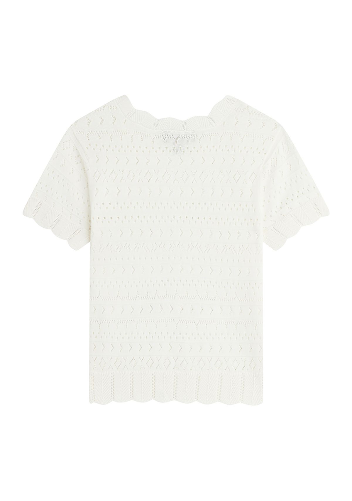 Girls 7-16 Short Sleeve Open Work Sweater Top