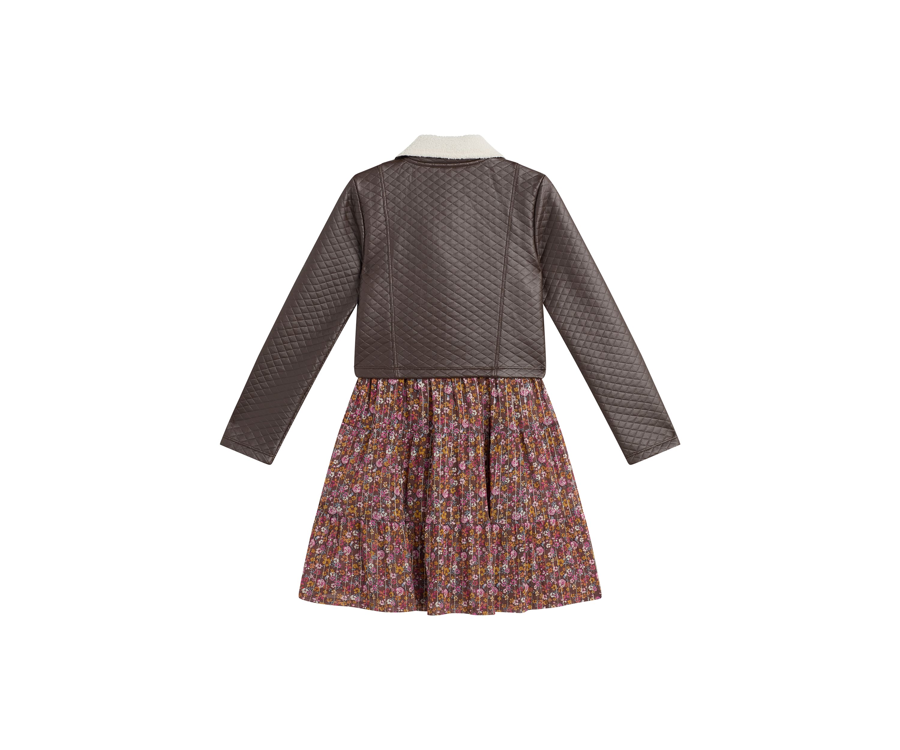 Girls 7-16 Pleather Jacket and Dress Set