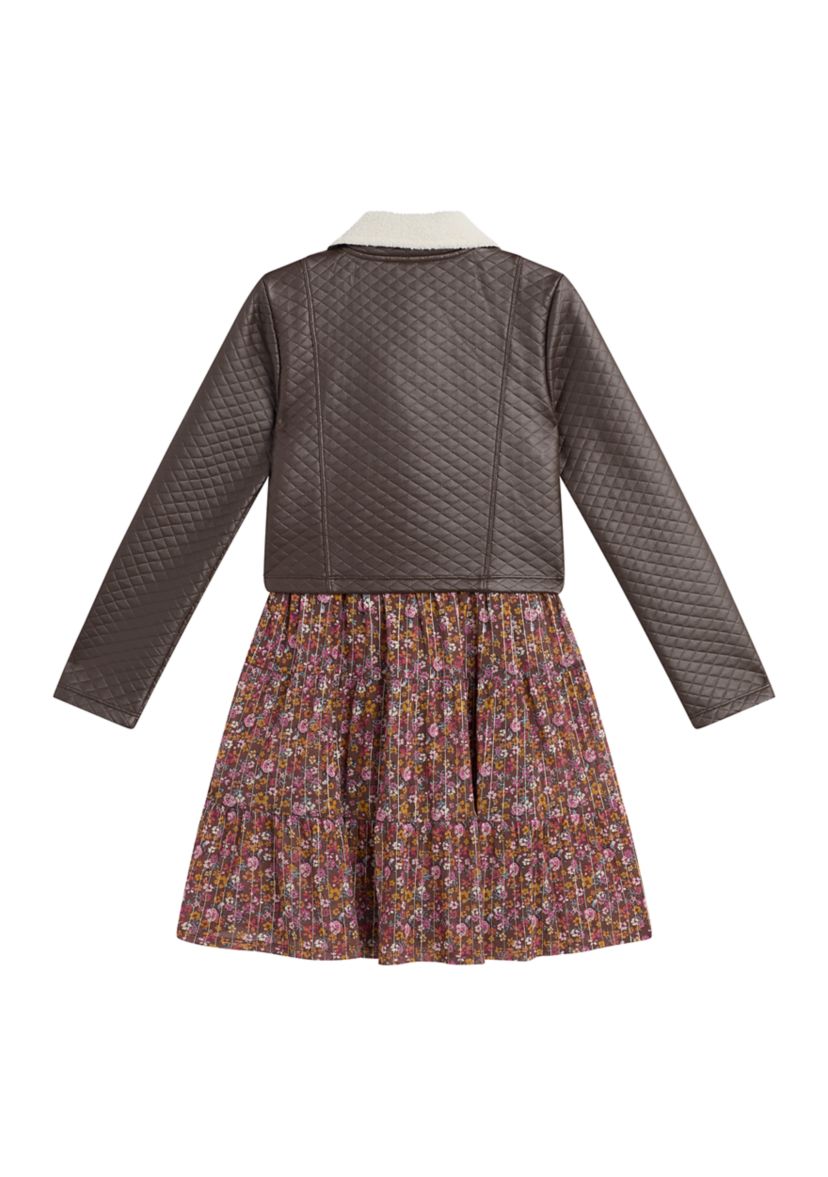 Girls 7-16 Pleather Jacket and Dress Set