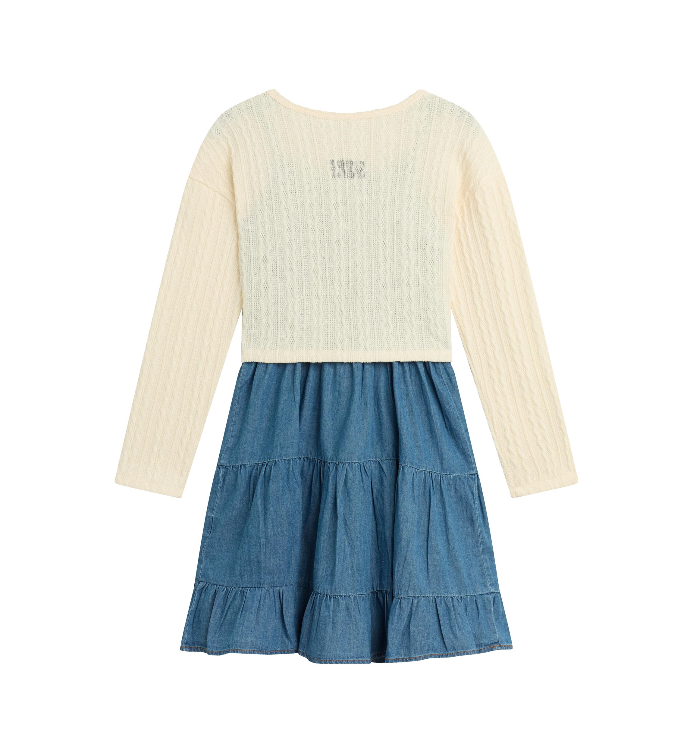 Girls 7-16 Pullover Crew to Denim Dress