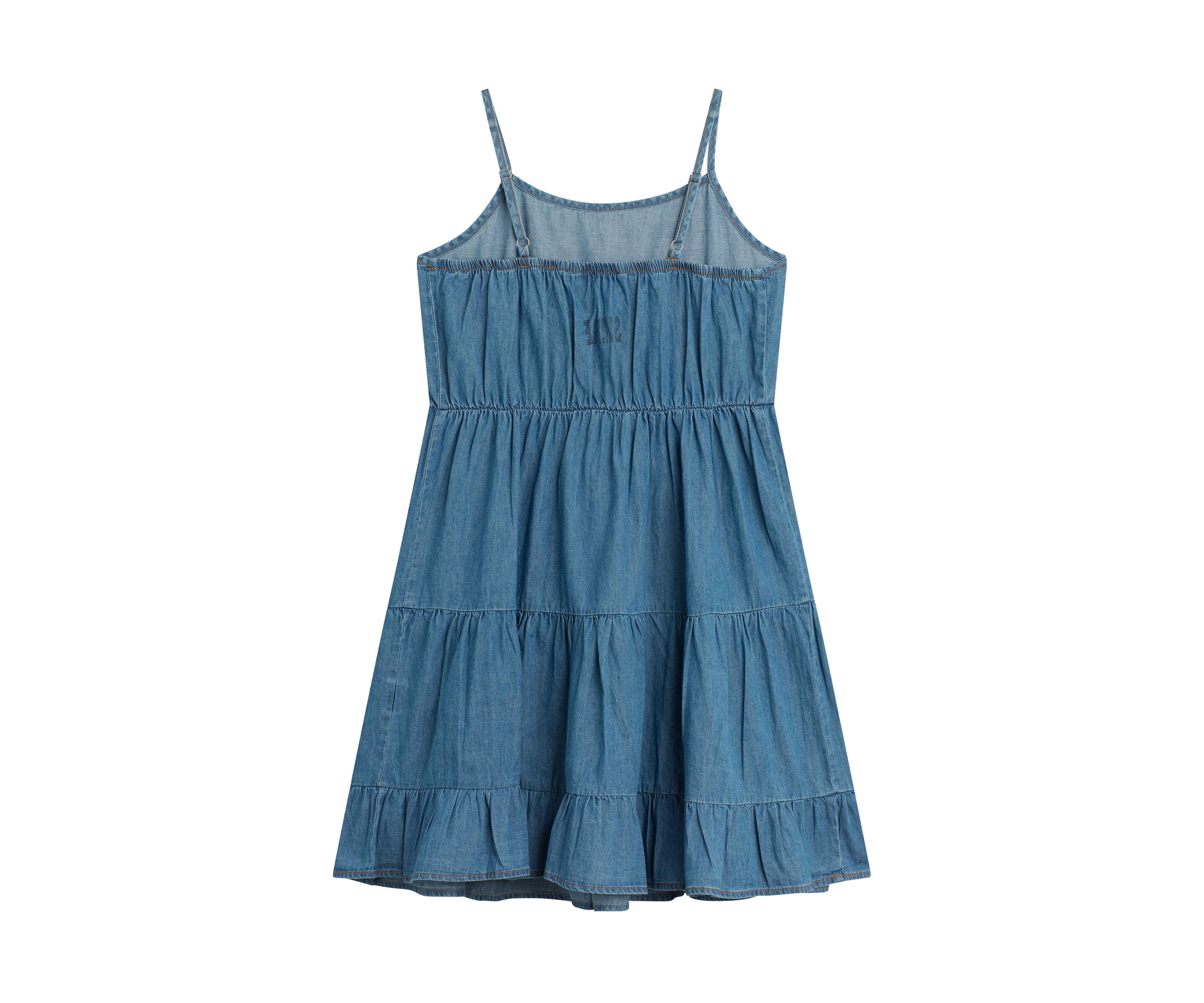 Girls 7-16 Pullover Crew to Denim Dress