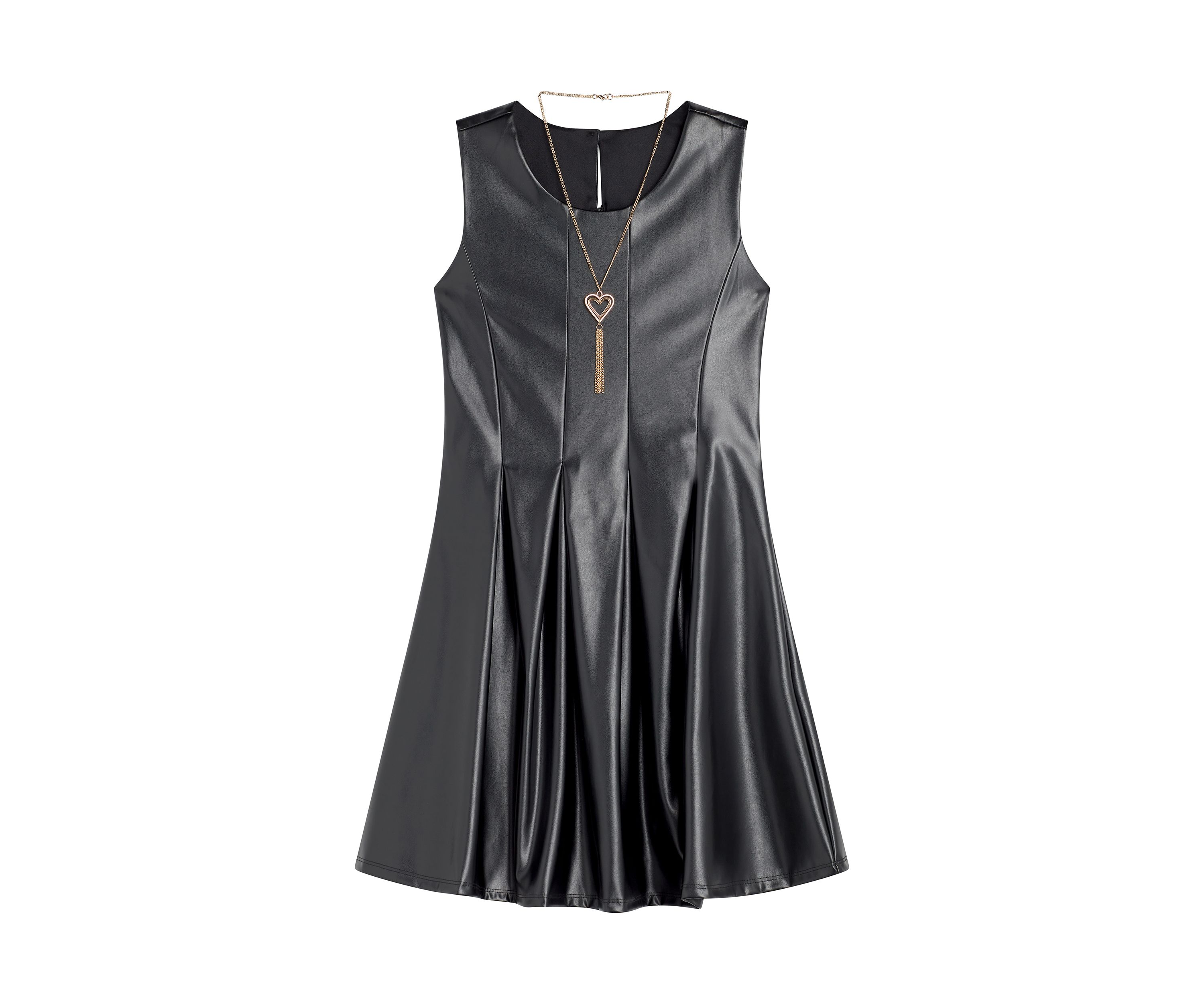Girls 7-16 Pleather Skater Dress