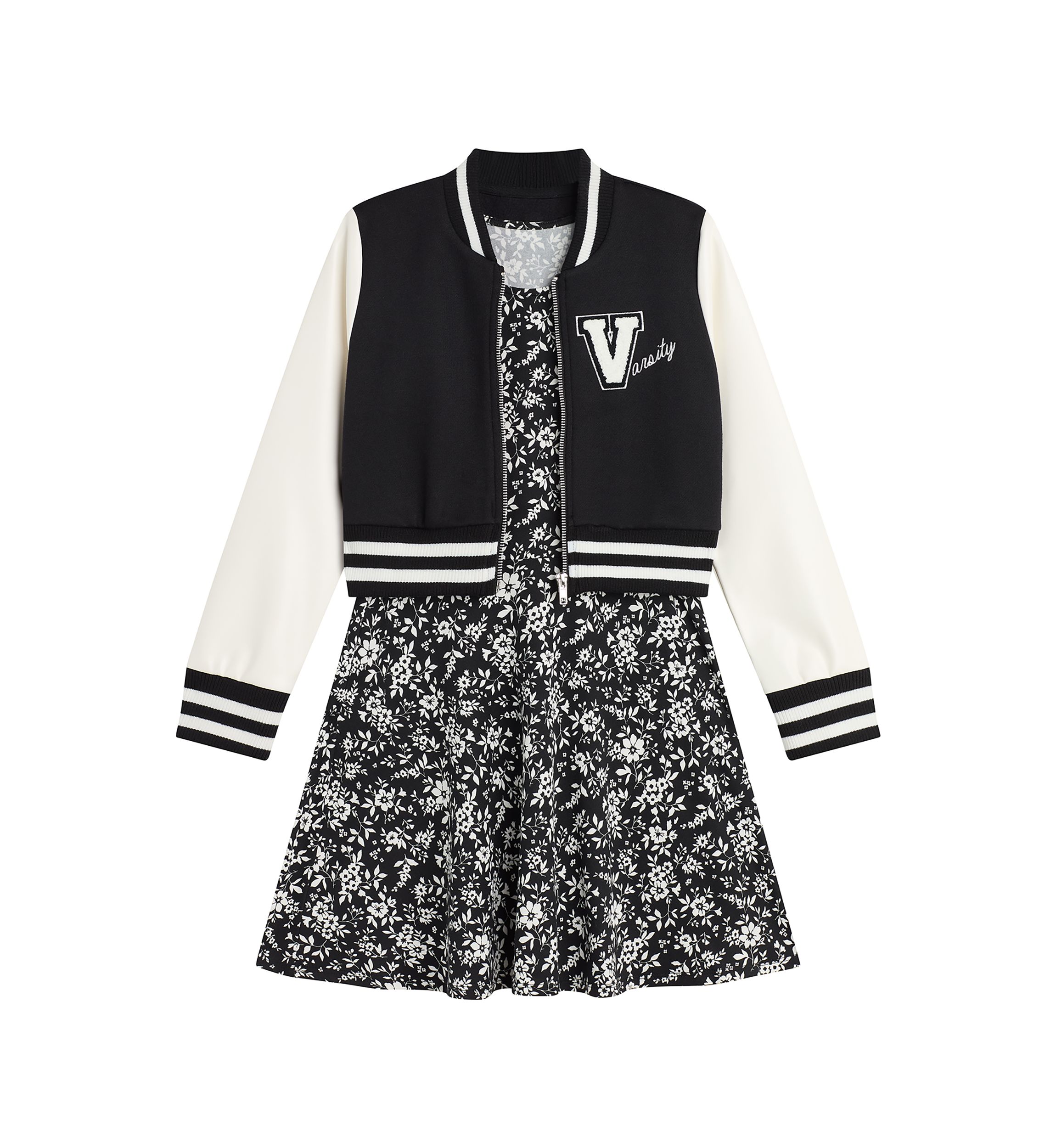 Girls 7-16 Varsity Jacket Dress Set