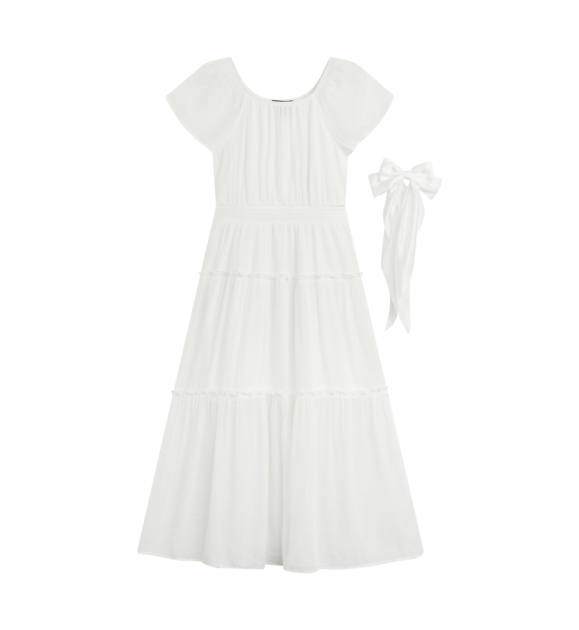 Girls 7-16 Gauze Maxi Dress with Bow