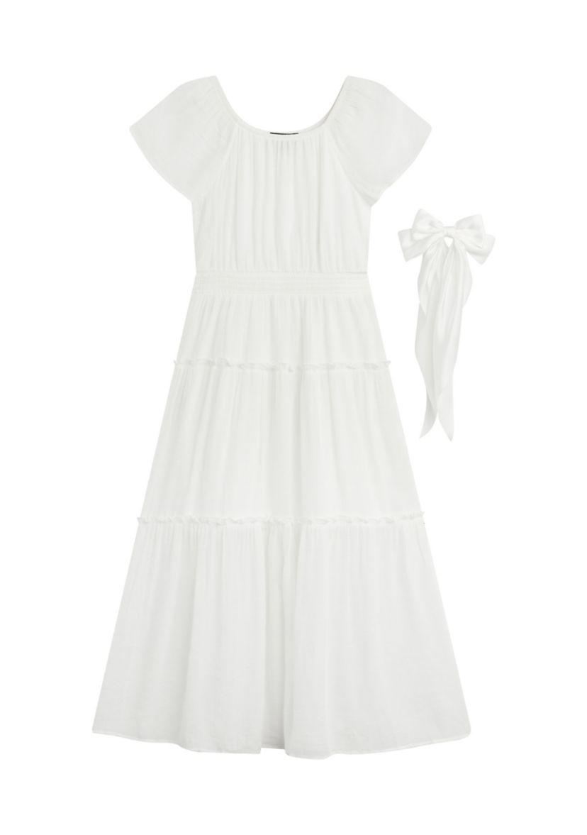 Girls 7-16 Gauze Maxi Dress with Bow