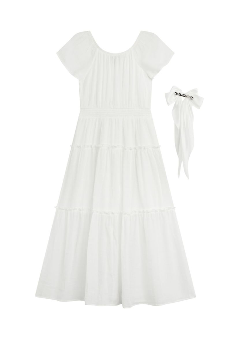 Girls 7-16 Gauze Maxi Dress with Bow