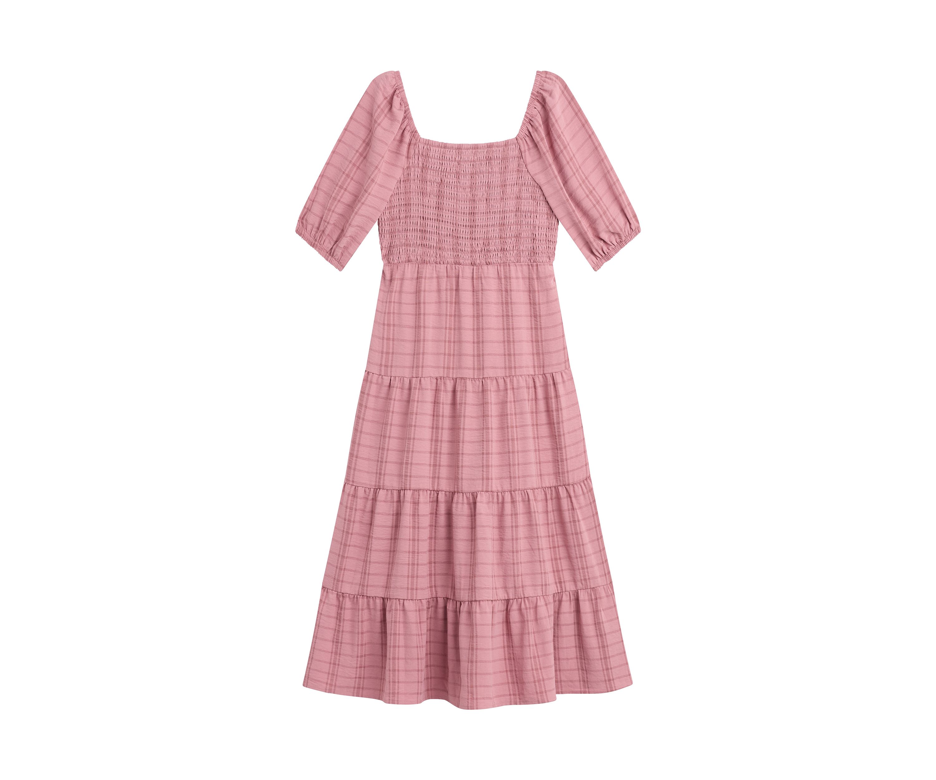 Girls 7-16 Plaid Printed Jacquard Dress