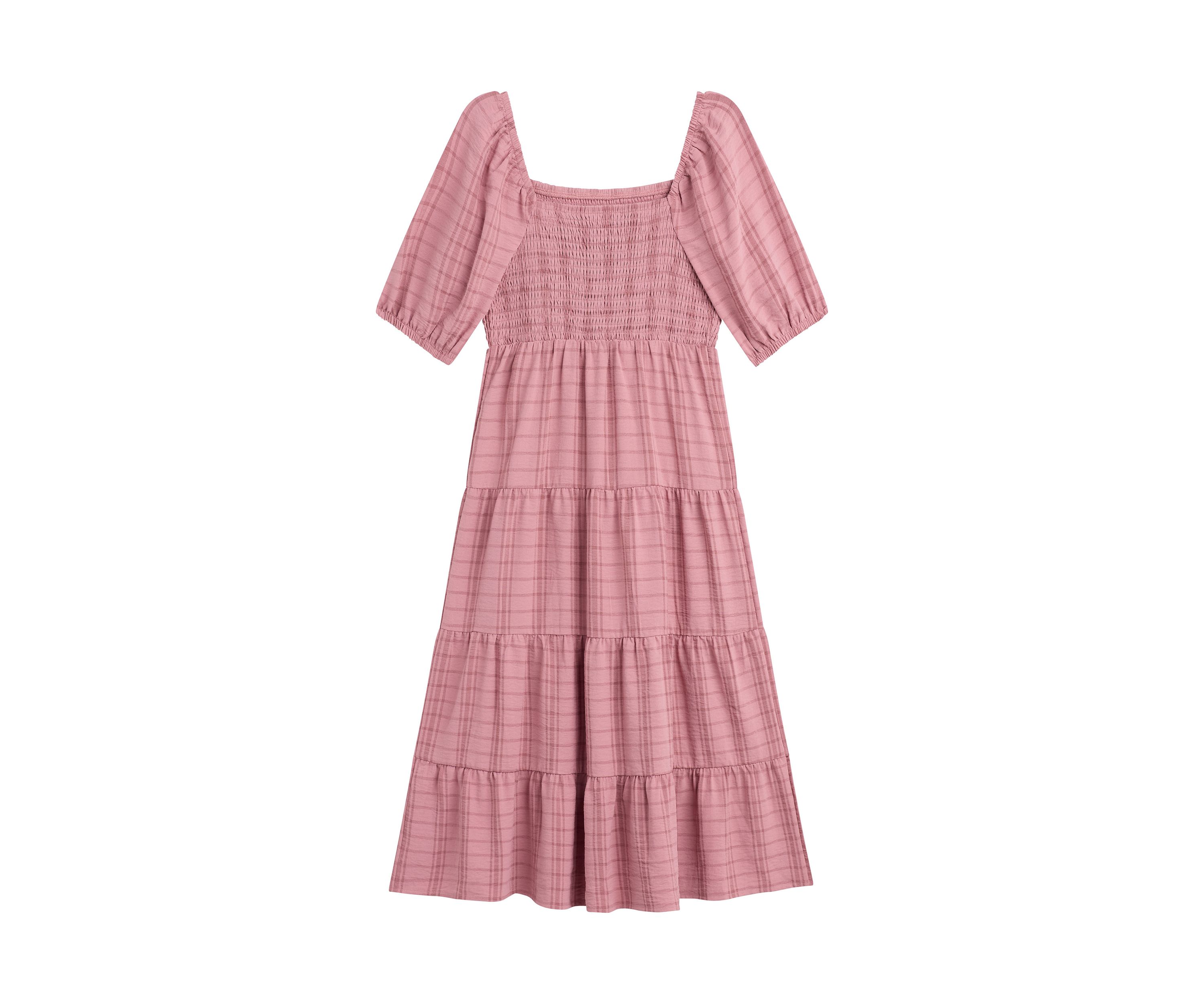 Girls 7-16 Plaid Printed Jacquard Dress
