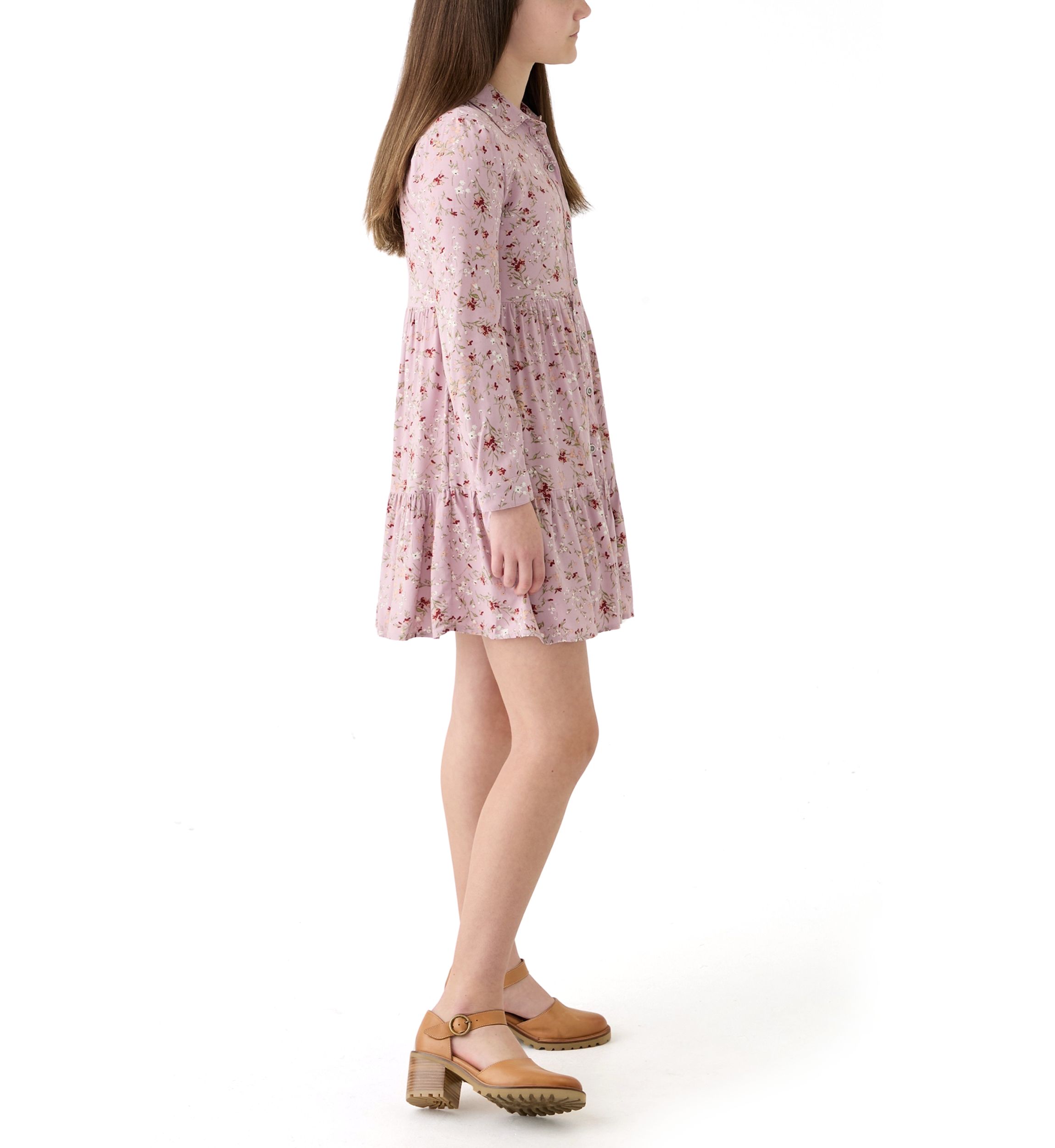 Girls 7-16 Corded Button Down Dress