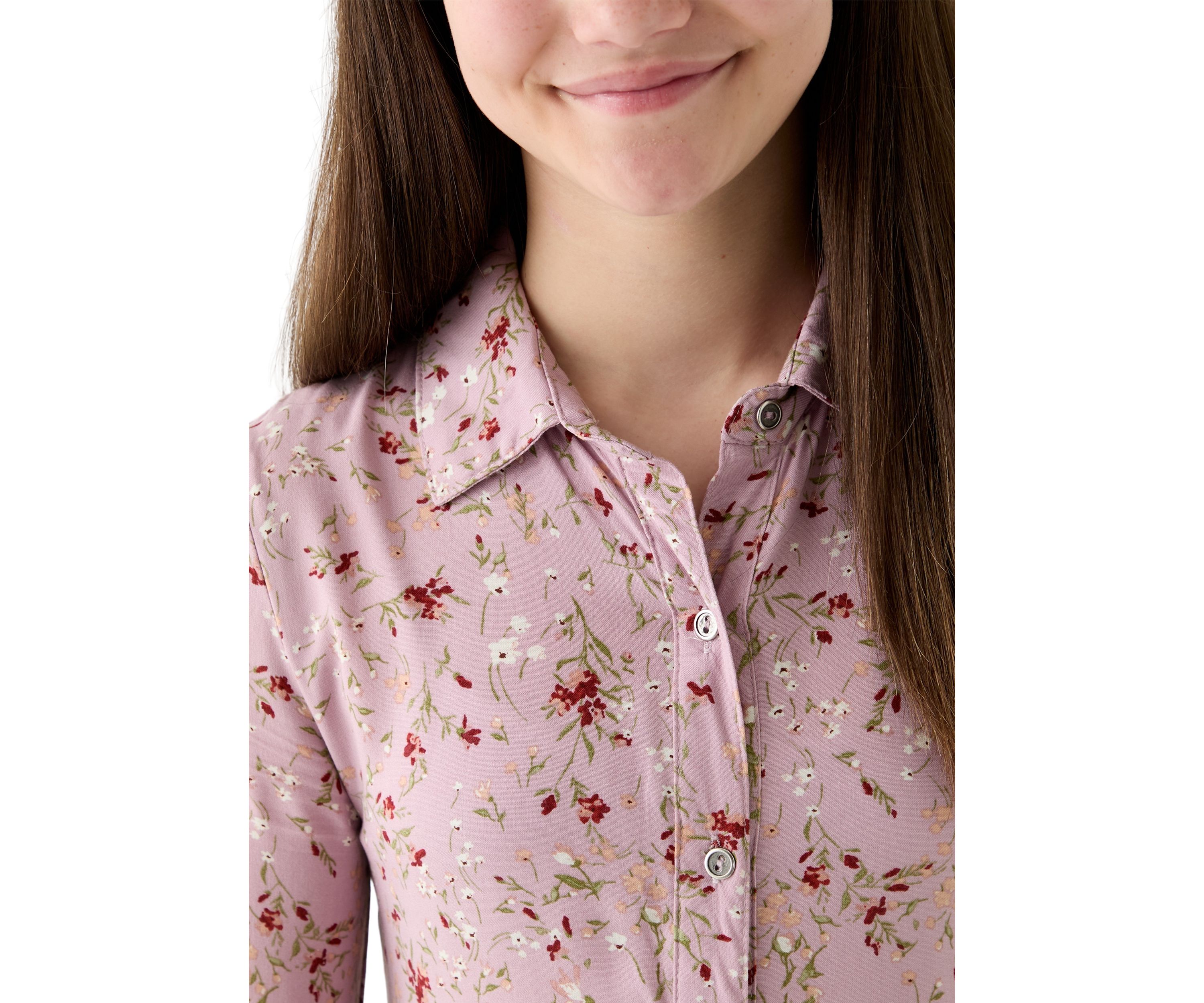 Girls 7-16 Corded Button Down Dress