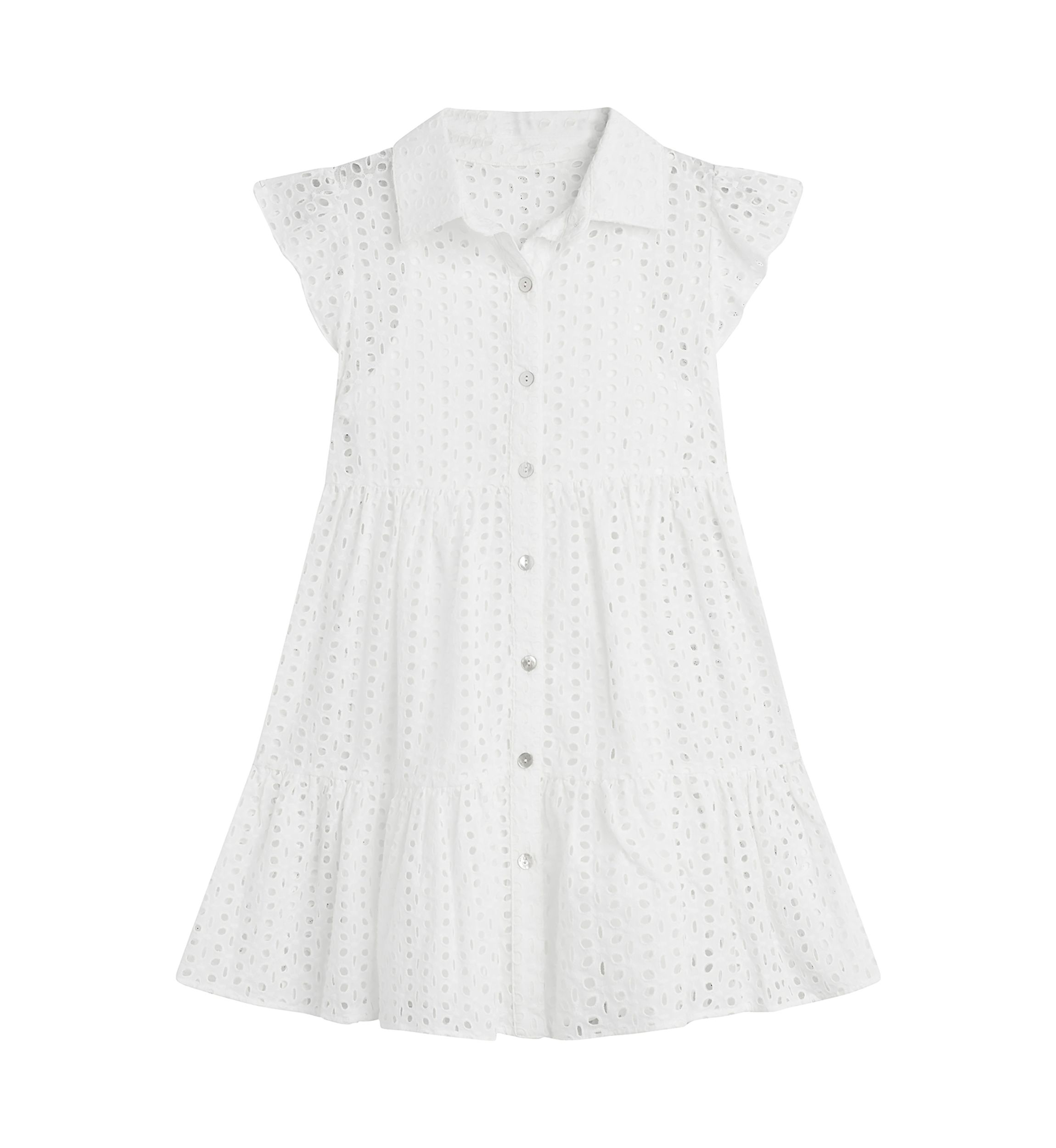 Girls 7-16 Eyelet Shirtdress