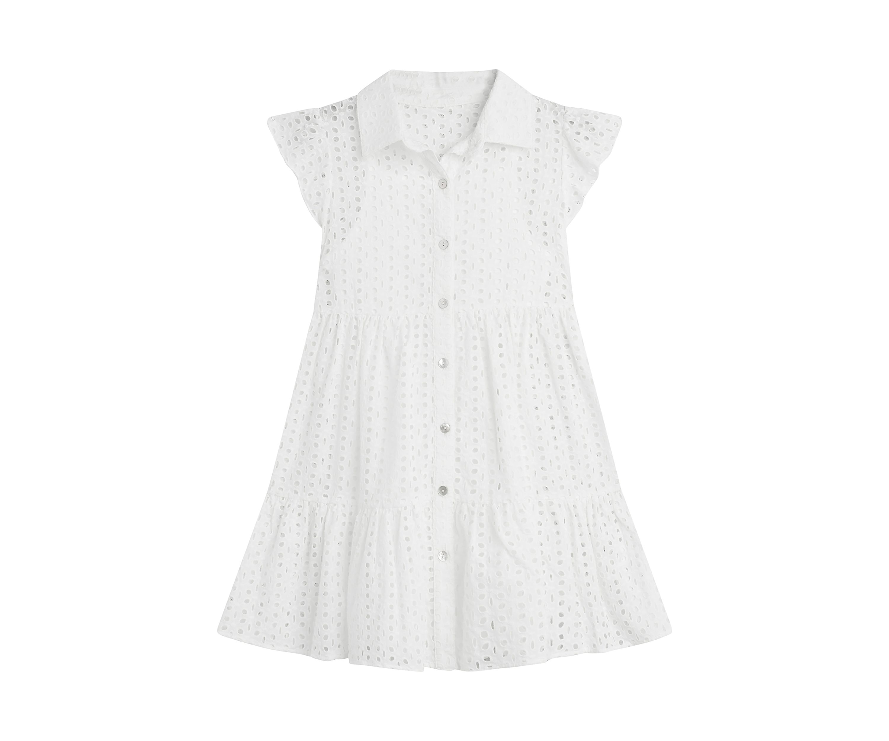 Girls 7-16 Eyelet Shirtdress