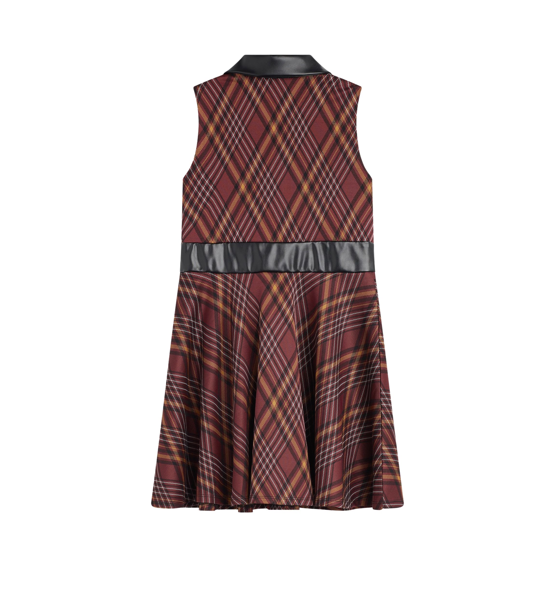 Girls 7-16 Plaid Pleather Dress