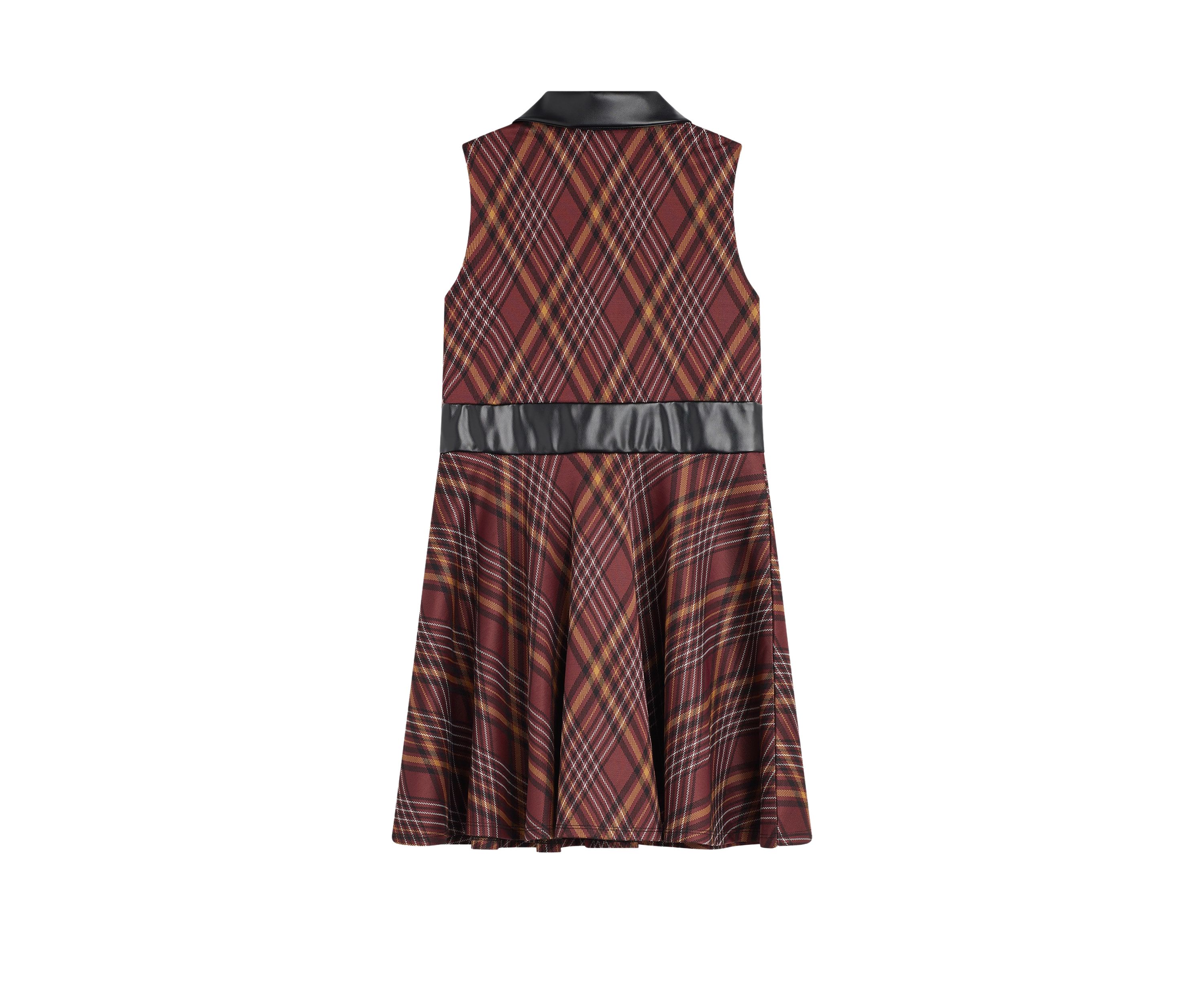 Girls 7-16 Plaid Pleather Dress