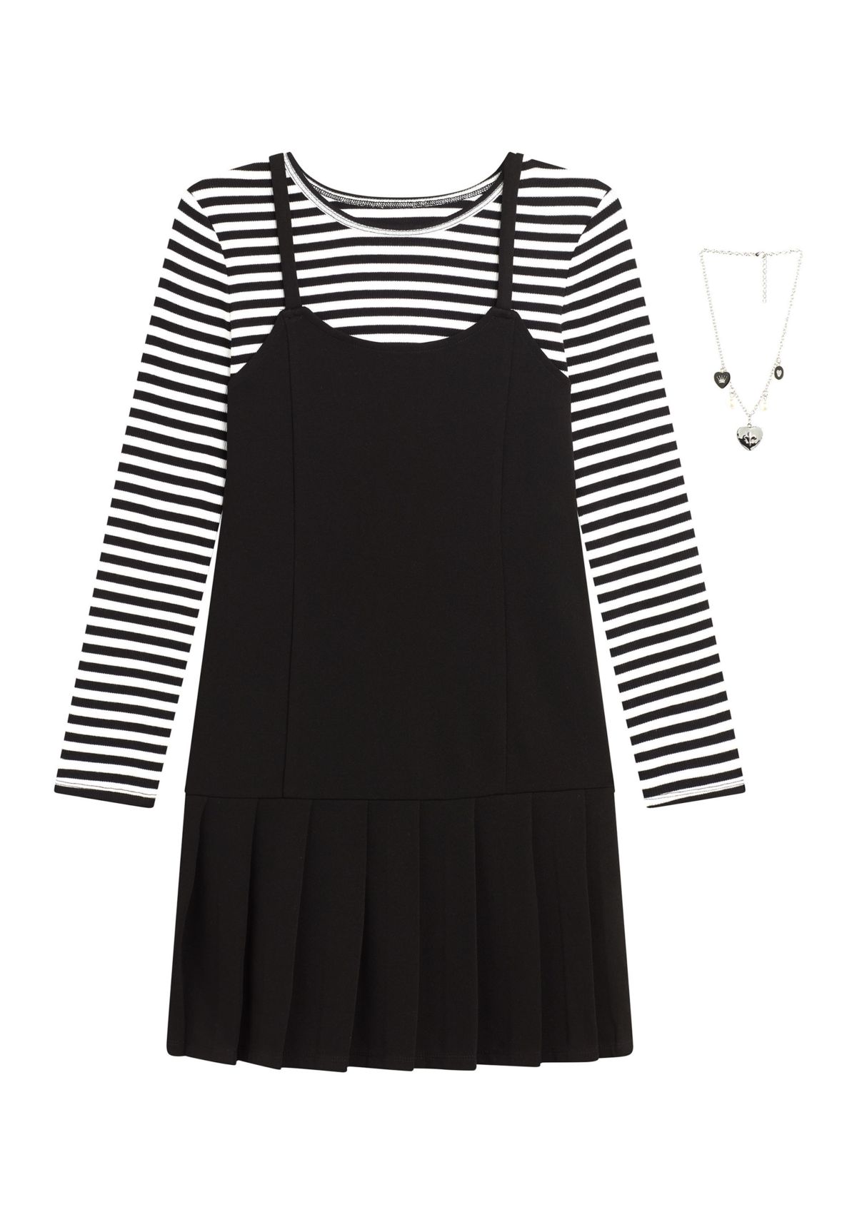 Girls 7-16 Pleated Jumper Dress Set