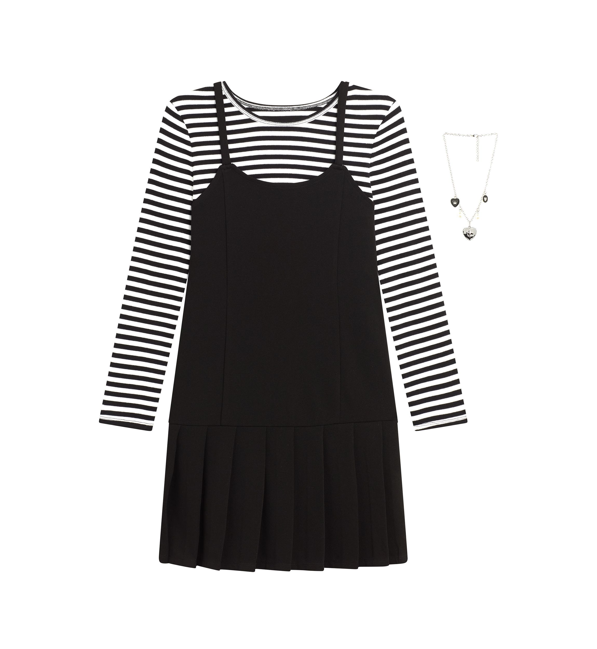 Girls 7-16 Pleated Jumper Dress Set