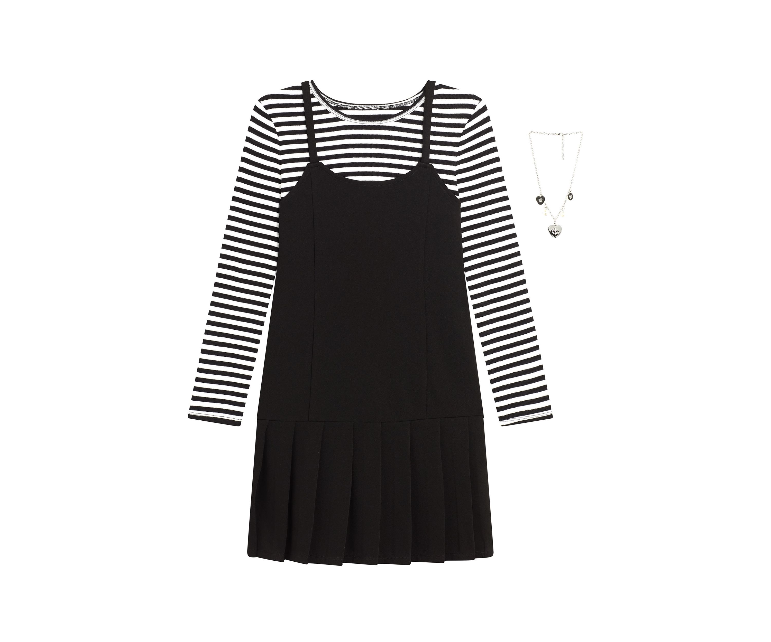 Girls 7-16 Pleated Jumper Dress Set