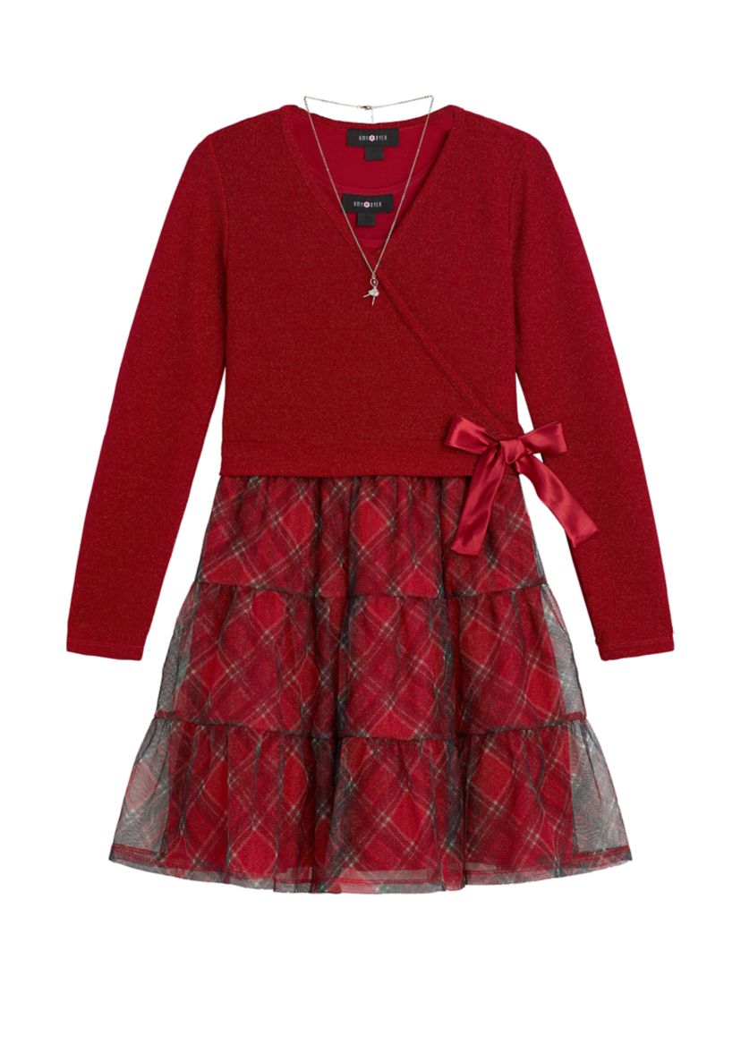 Girls 7-16 Sparkle Knit Dress with Jacket