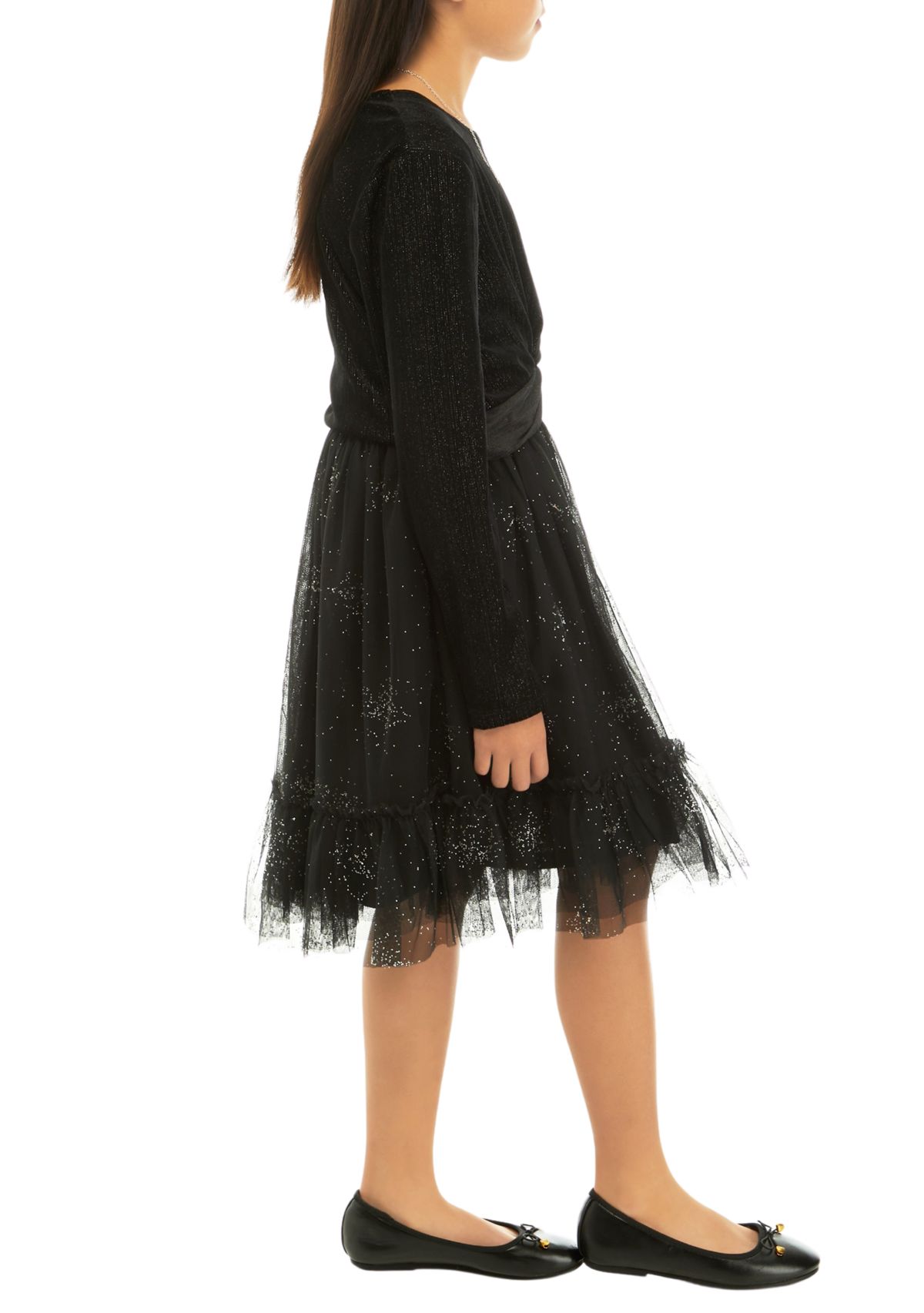 Girls 7-16 Sparkle Popover Dress