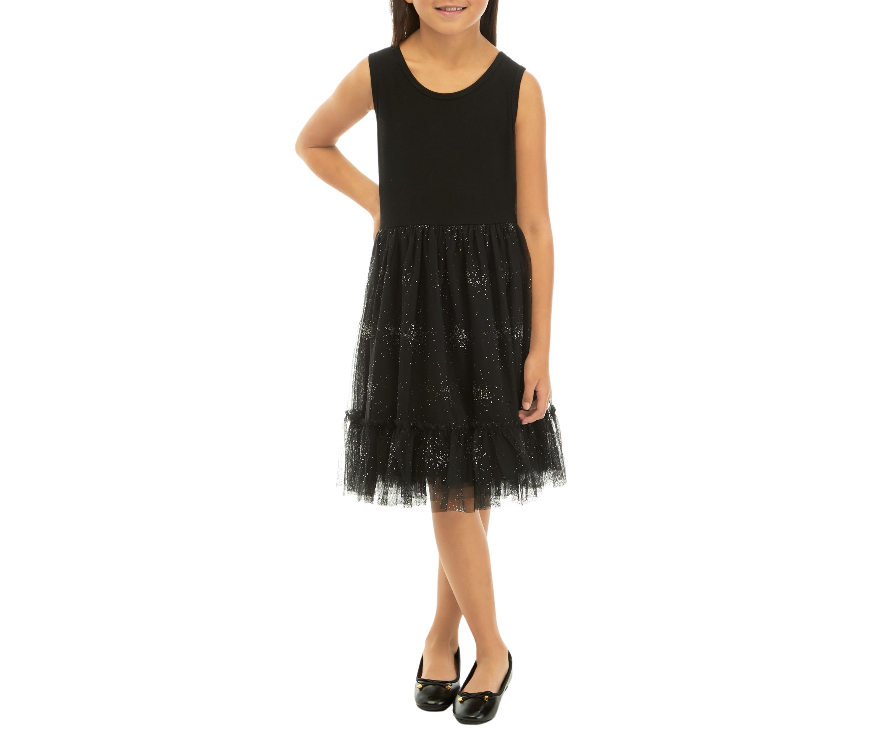 Girls 7-16 Sparkle Popover Dress
