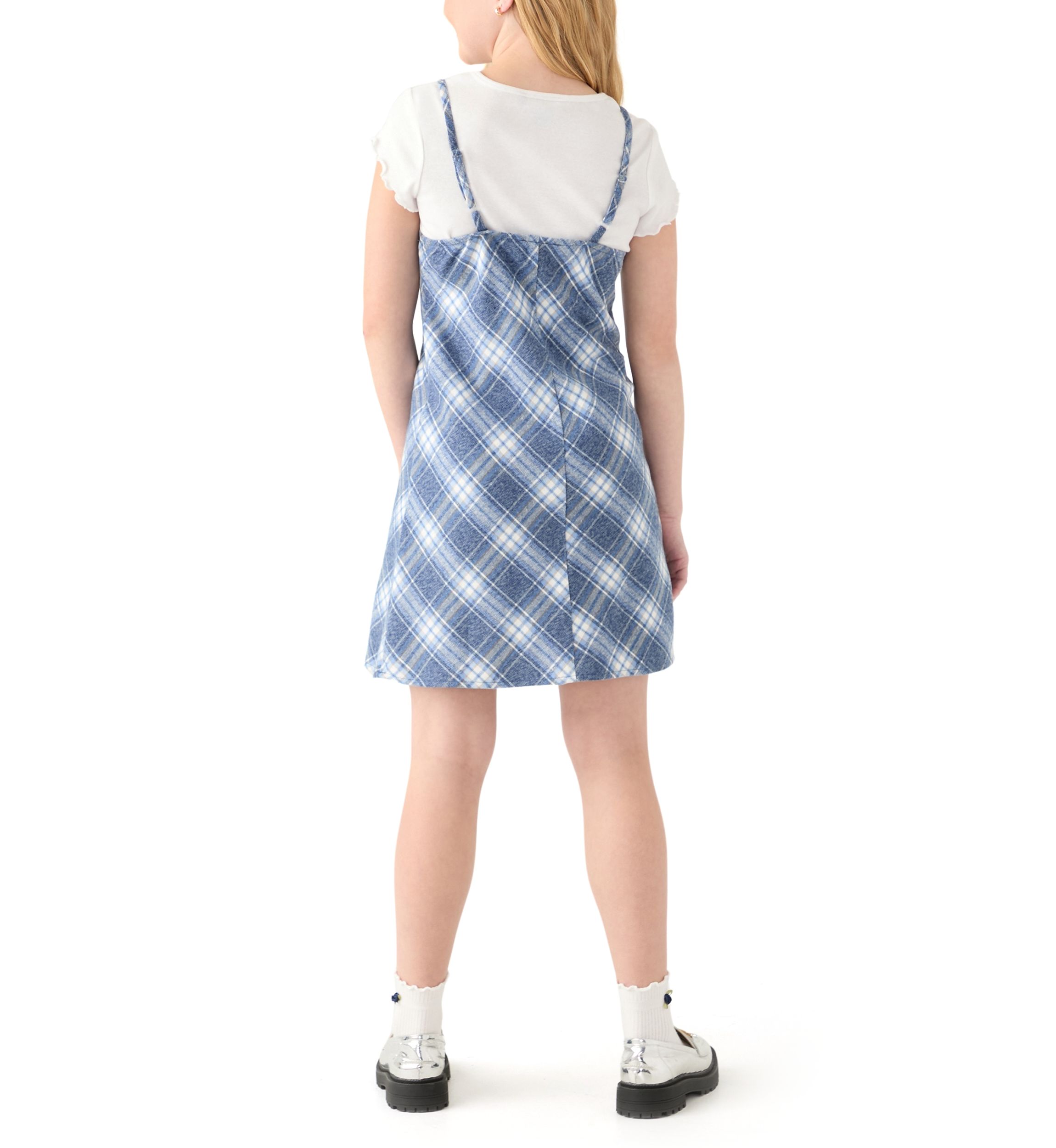 Girls 7-16 Blue Plaid Dress