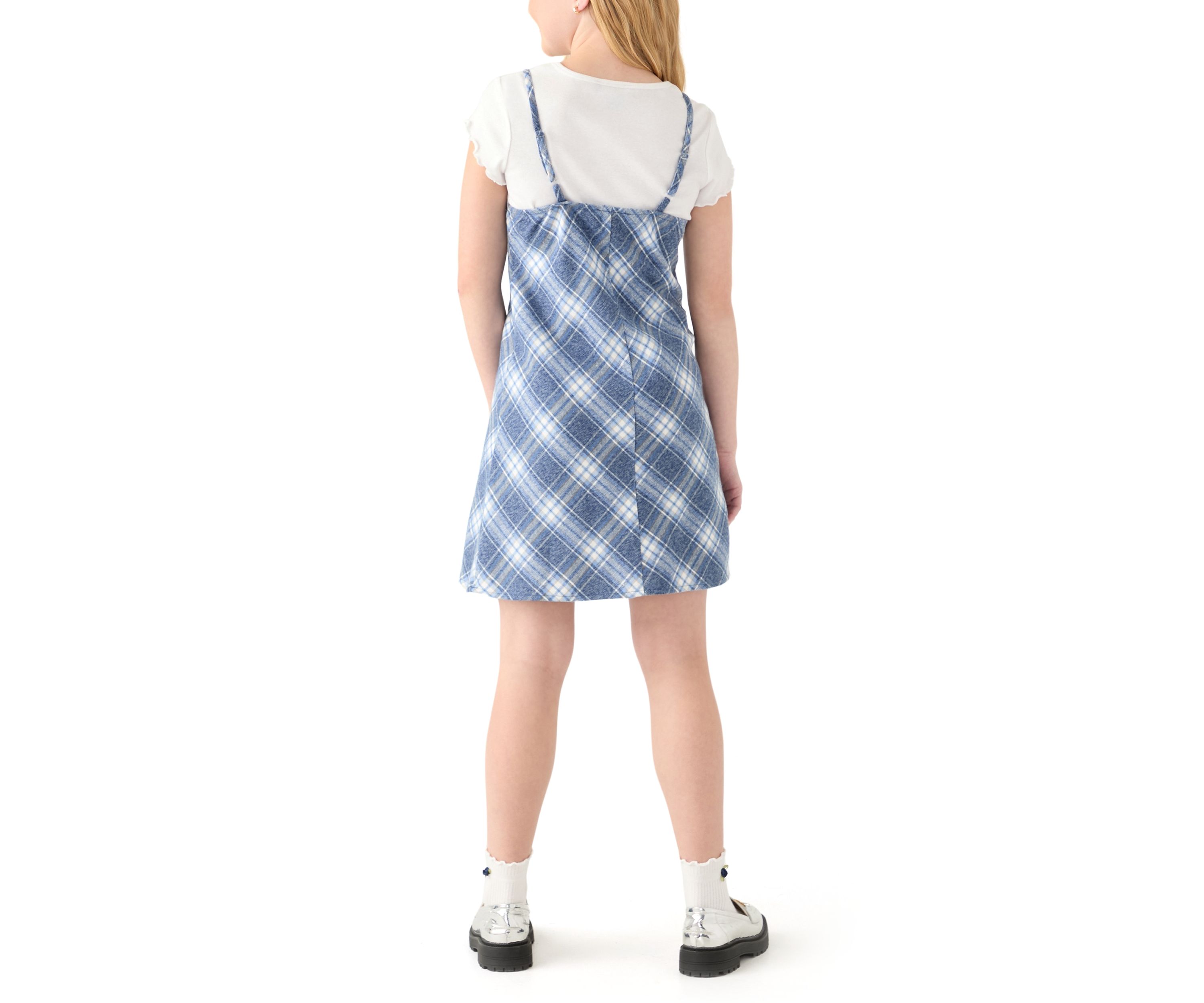 Girls 7-16 Blue Plaid Dress