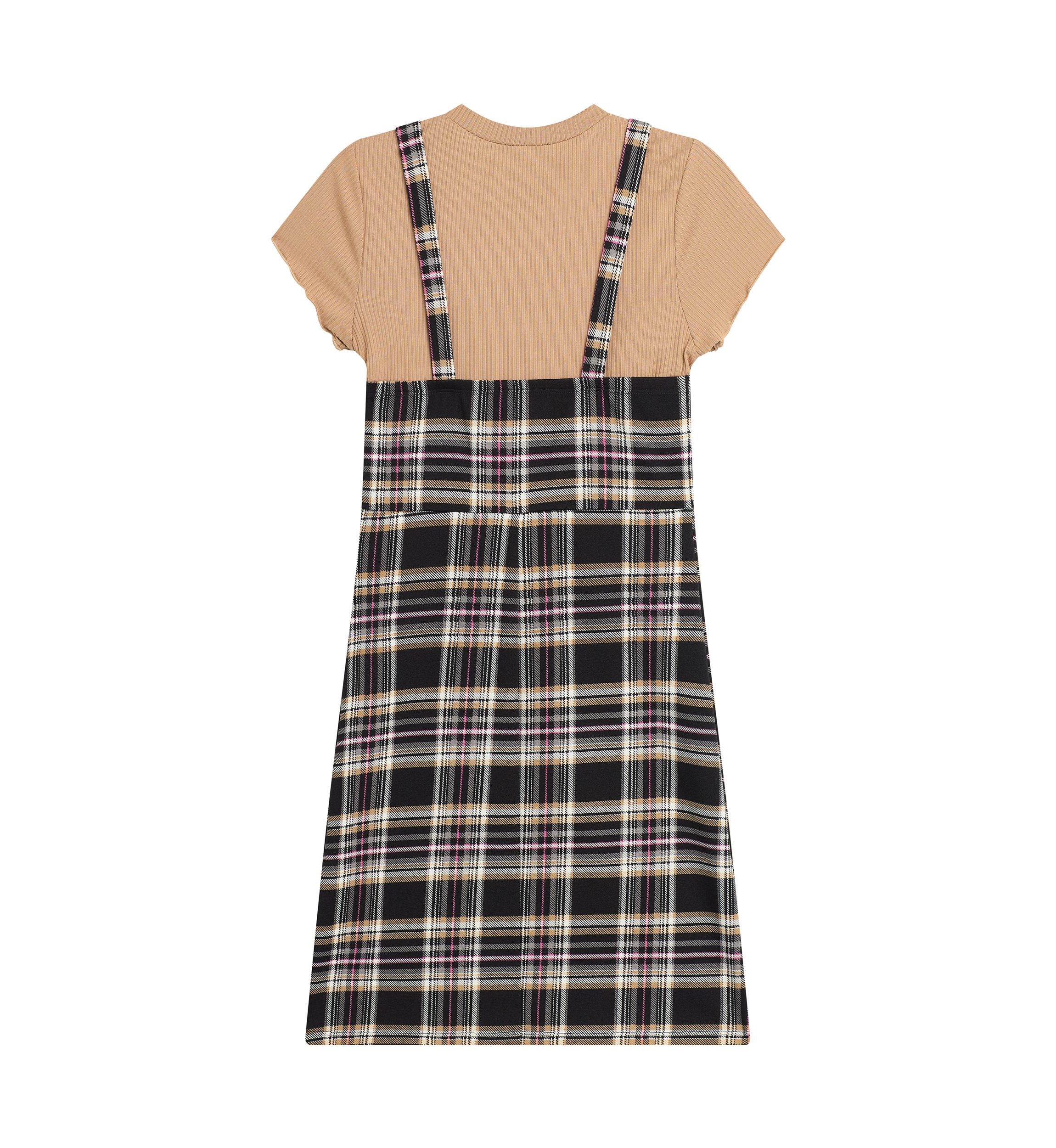 Girls 7-16 Plaid Printed Jumper Dress