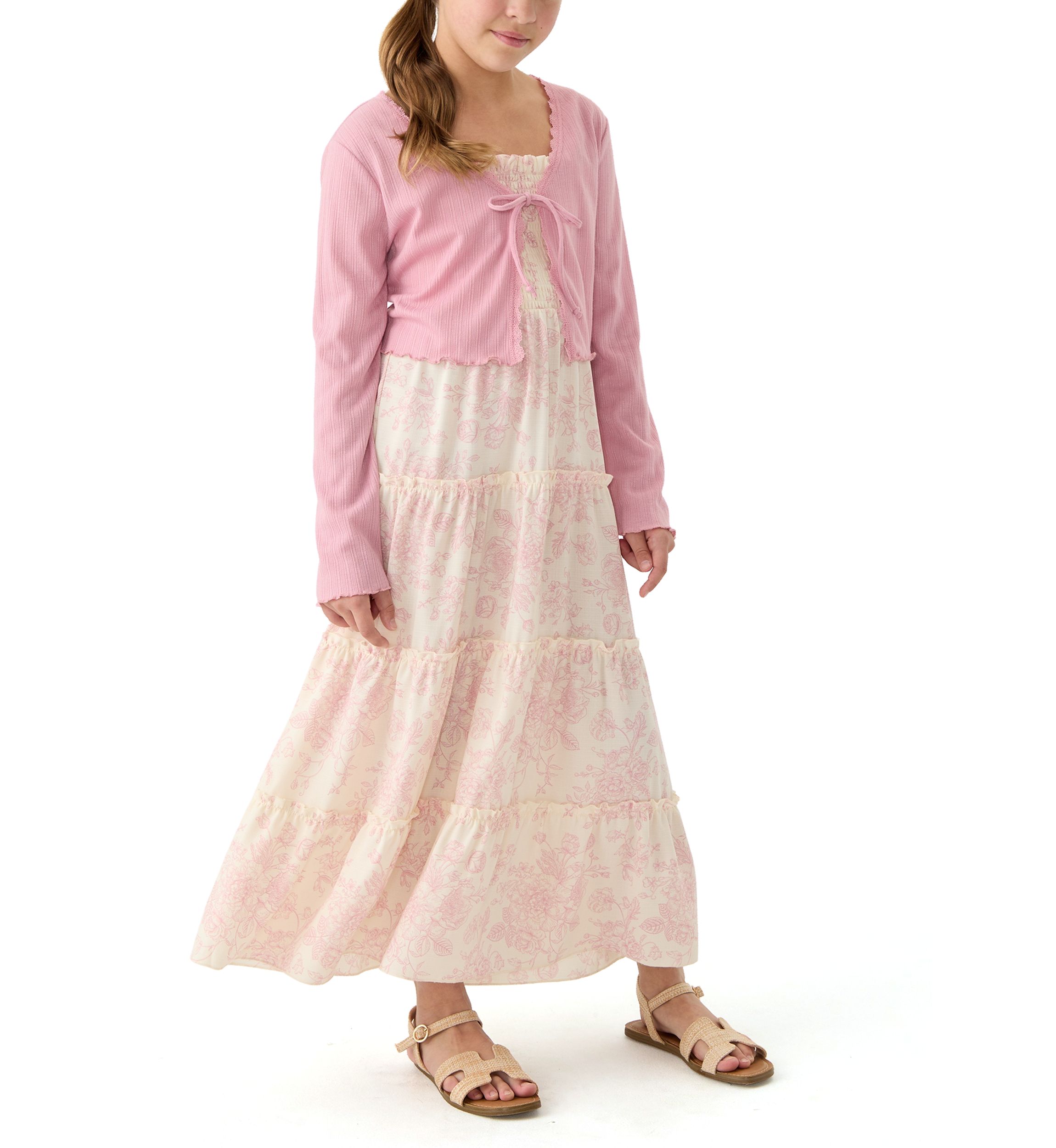 Girls 7-16 Maxi Shrug Dress