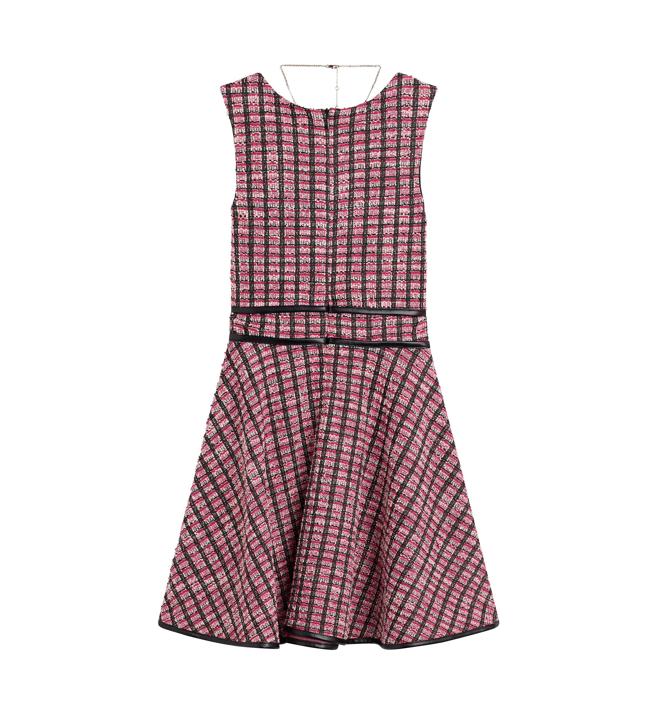 Girls 7-16 Boucle Skater Pleather Trim Dress
