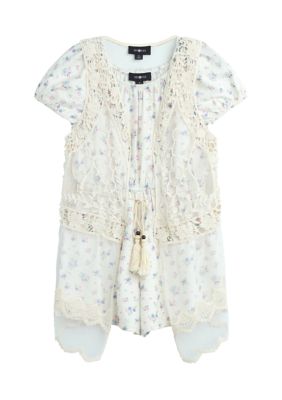 Amy Byer Baby Girls Romper with Vest, 7